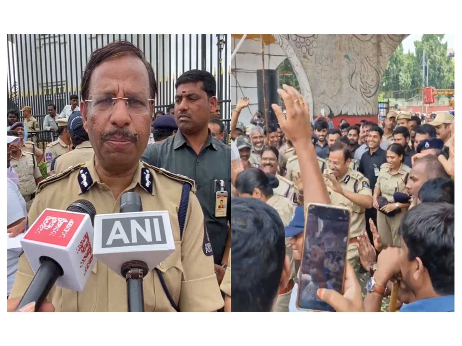 Hyderabad Police Commissioner V.C. Sajjanar (Photos/ANI)