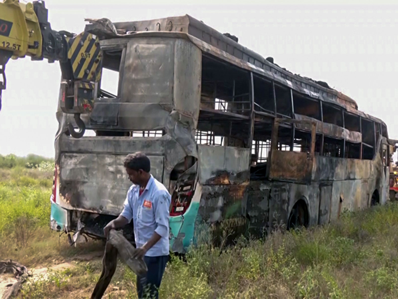 Visual from the site of Greater Noida bus fire incident (File photo/ANI)