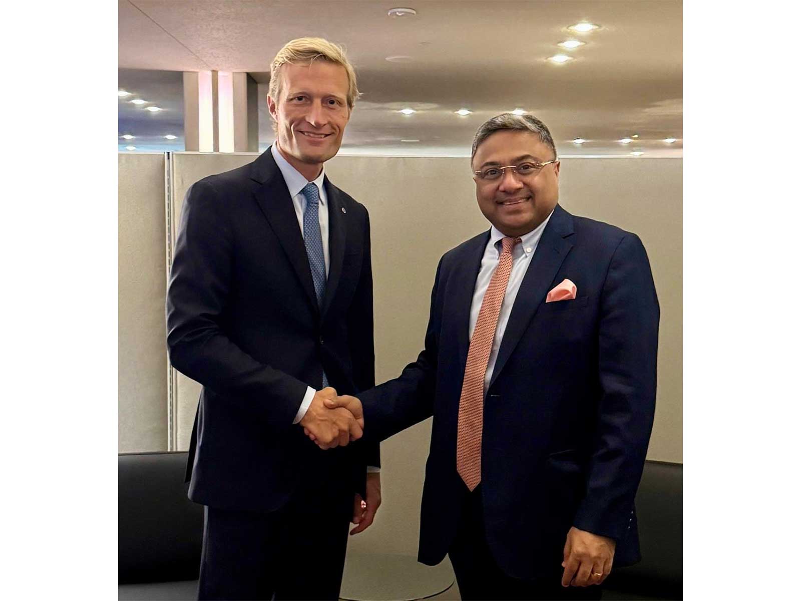 Secretary (West) in the MEA, Ambassador Sibi George, met Carl Skau, Acting Executive Director of WFP (Photo/X@MEAIndia)