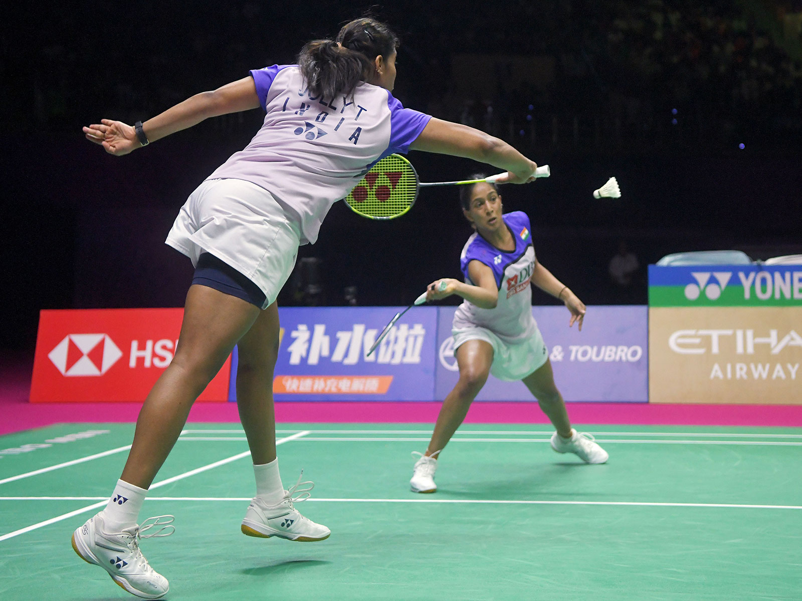 Indian women's doubles pair of Treesa Jolly and Gayatri Gopichand. (Photo: ANI)