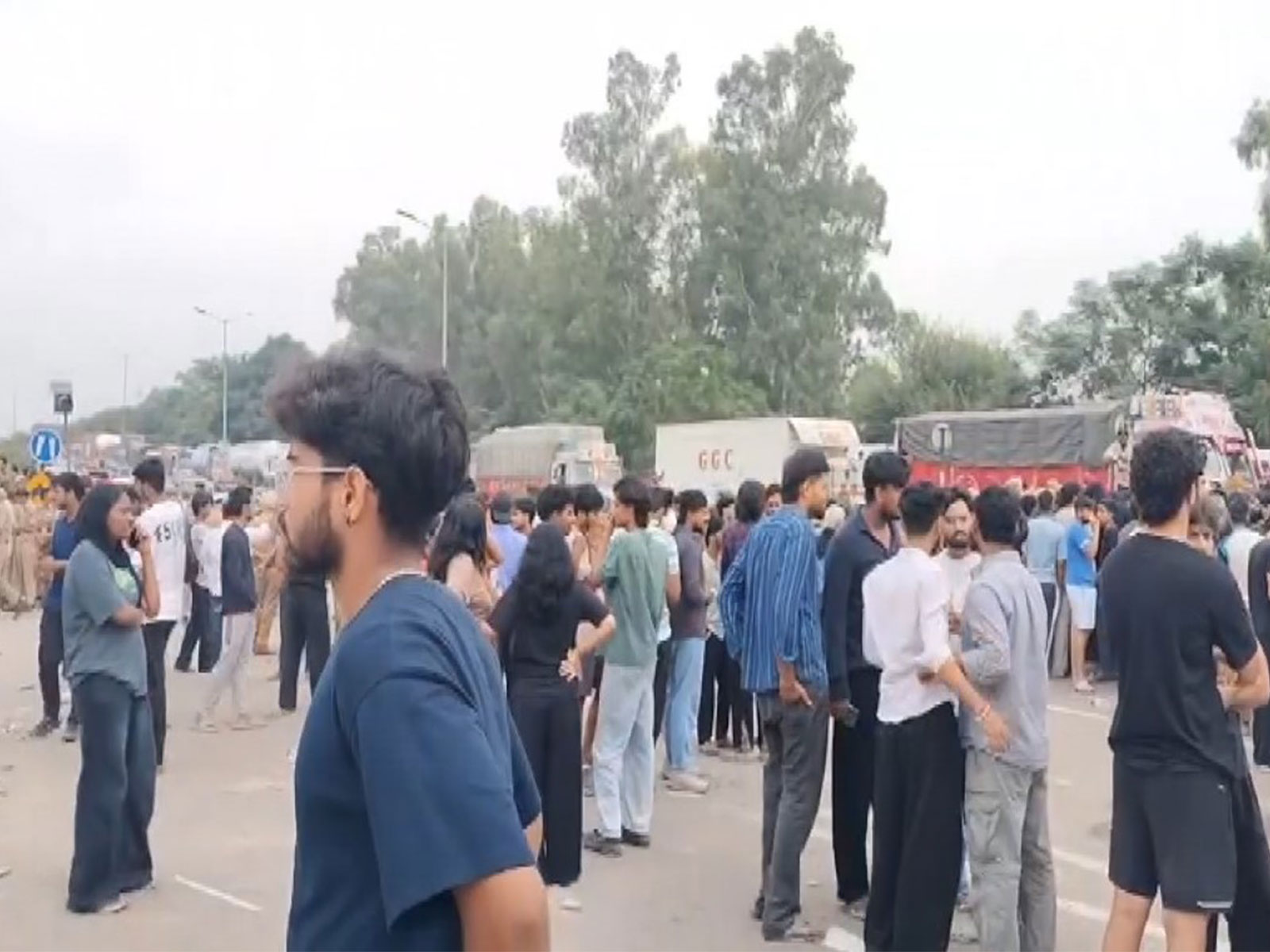 students in Punjab's Phagwara protest against alleged rape of student (Photo/ANI)