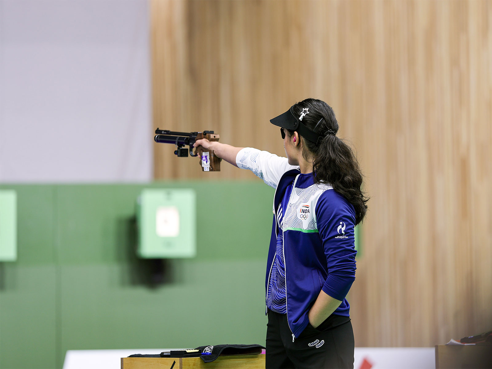 India's Manu Bhaker at the Asian Games 2026 (Photo/ANI) 