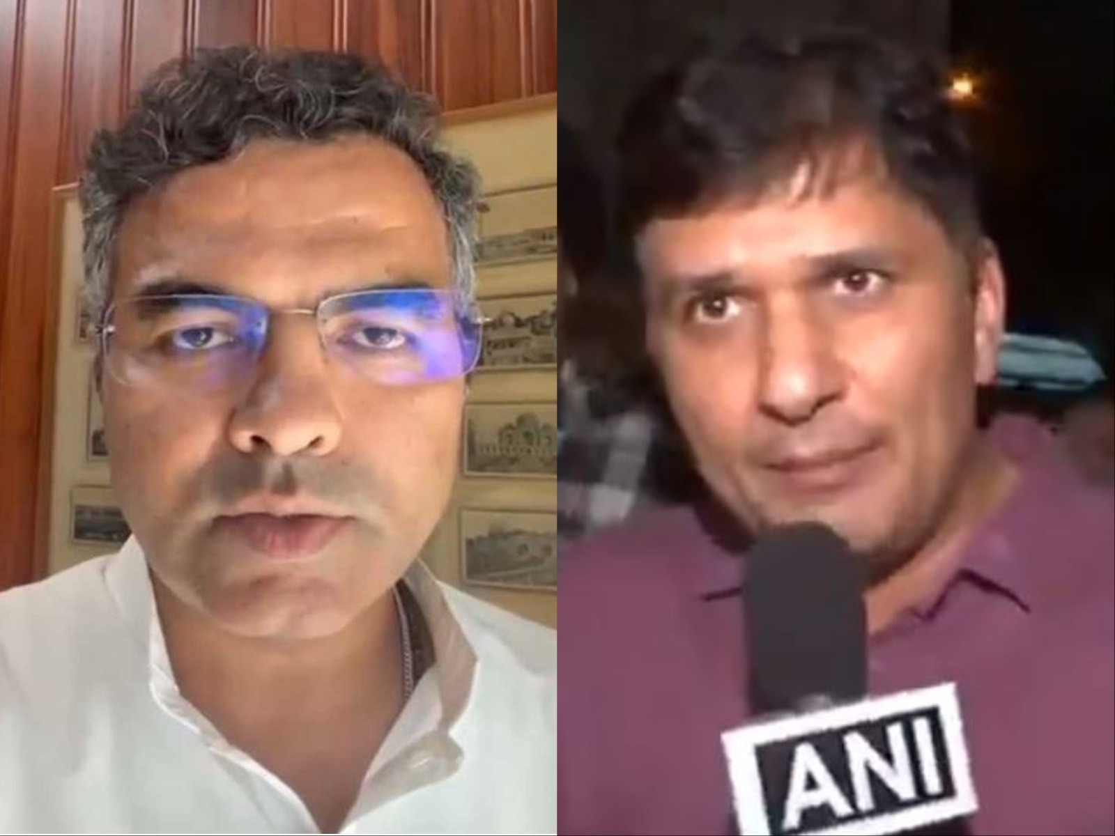 Delhi Minister Parvesh Sahib Singh and Delhi AAP chief Saurabh Bharadwaj (Photo/ANI)