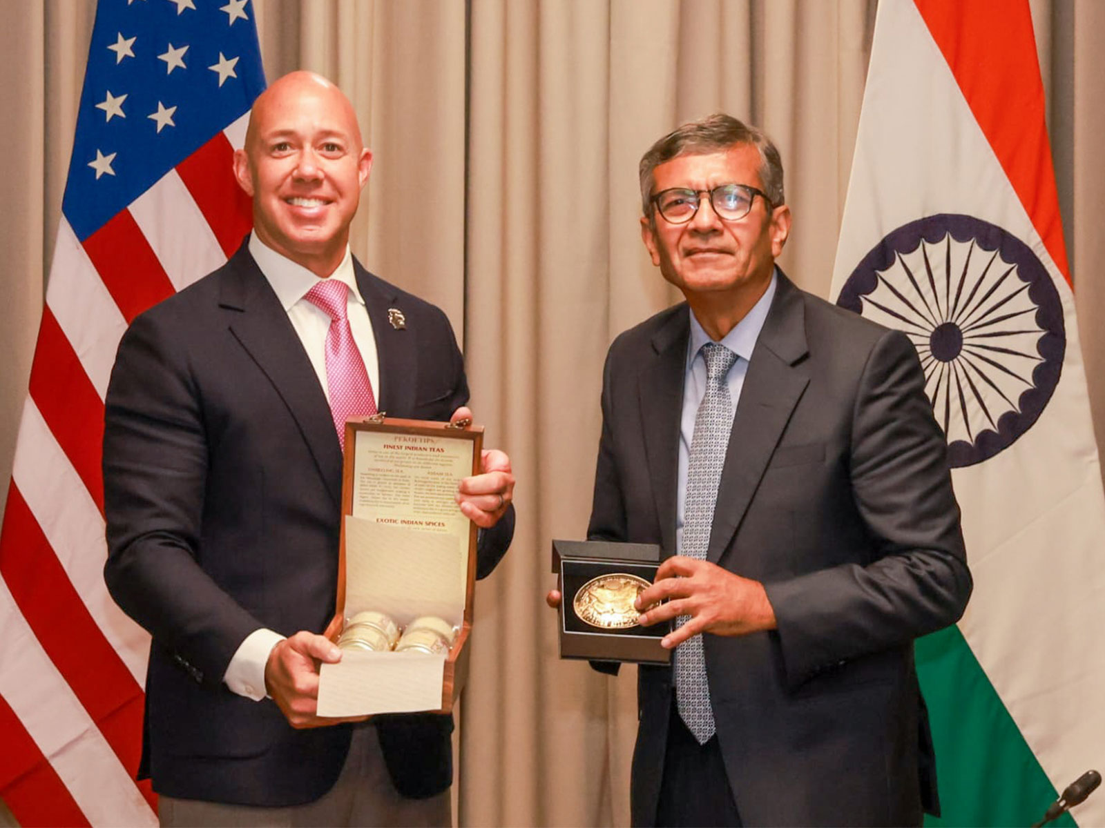 Defence Secretary Shri Rajesh Kumar Singh (On Right) and  Representative Brian Mast, Chairman of the House Foreign Affairs Committee (On Left) (Photo/X/@SpokespersonMoD)