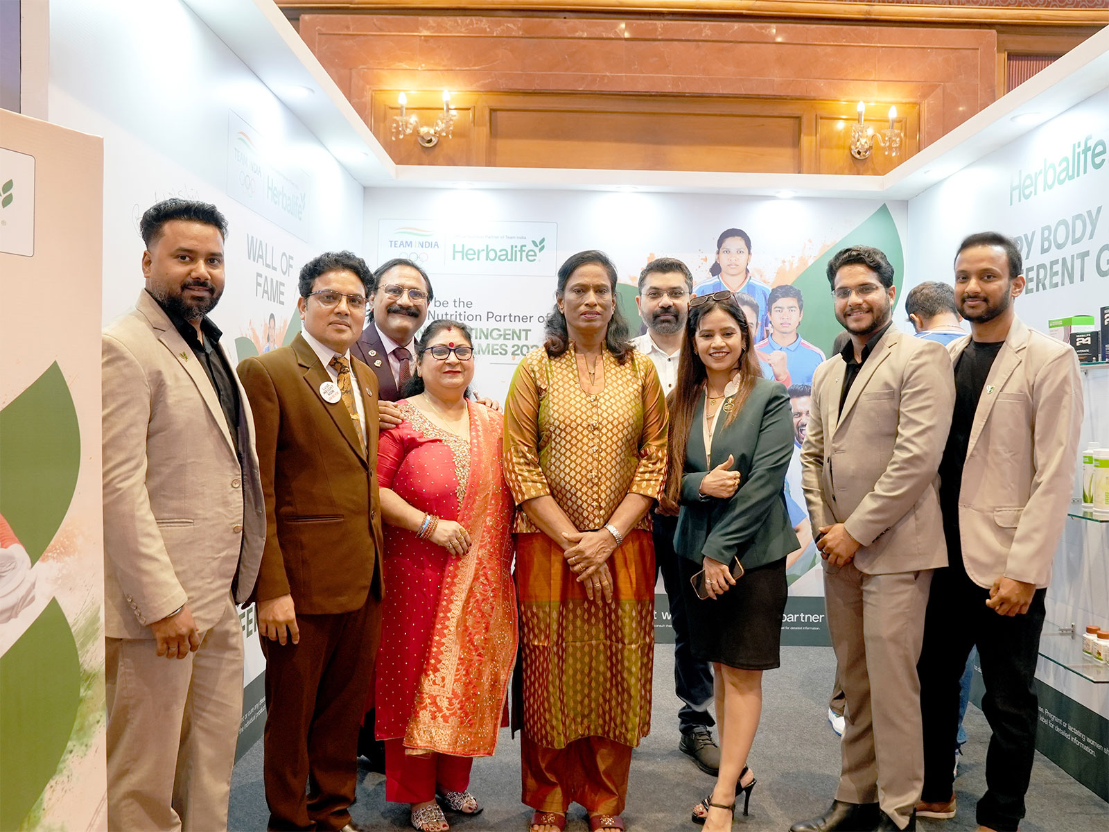 P. T. Usha, President, Indian Olympic Association with Herbalife India Team