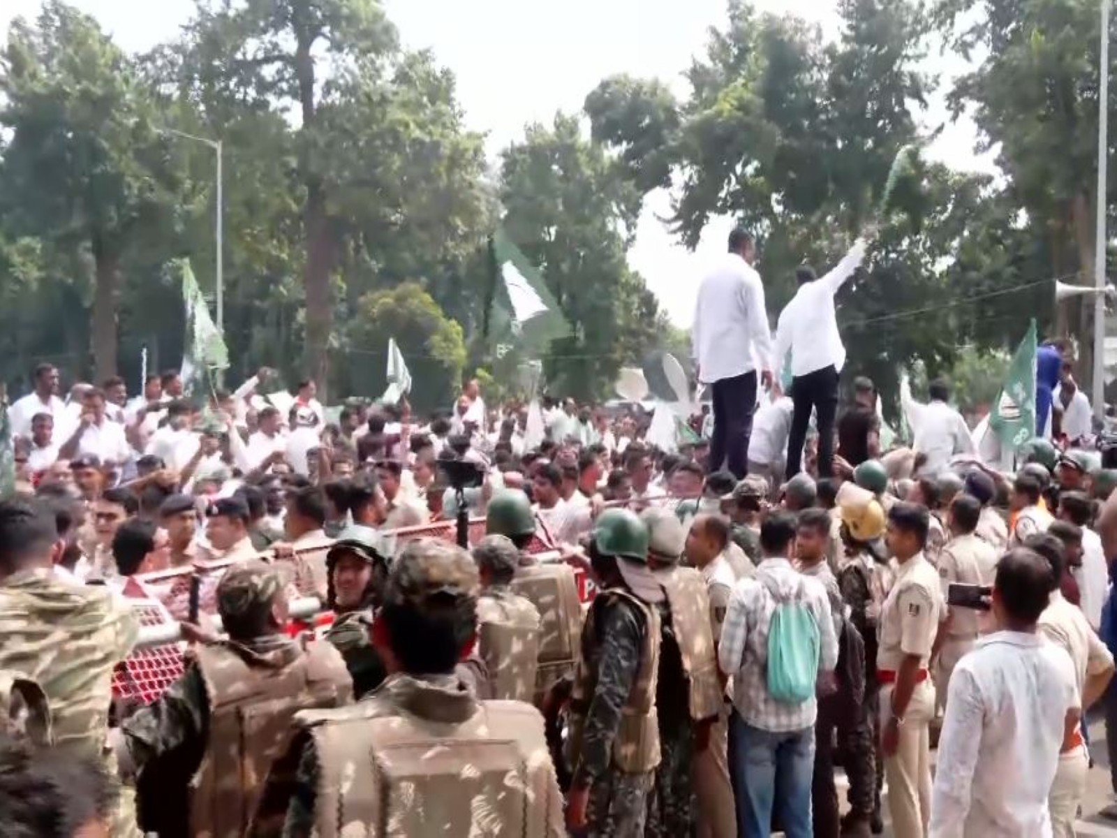 Odisha: BJD stages protest in Bhubaneswar against MMDR Amendment Act (Photo/ANI)