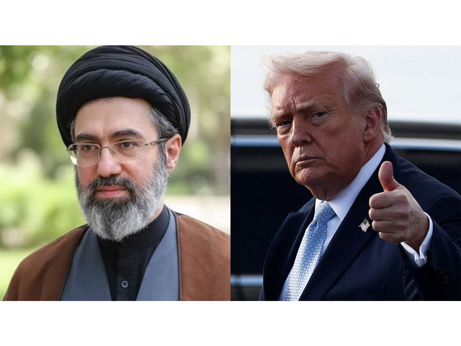 Iran's Supreme Leader Mojtaba Khamenei (Photo/X@Rahbarenghelab_) and US President Donald Trump (File Photo/Reuters)