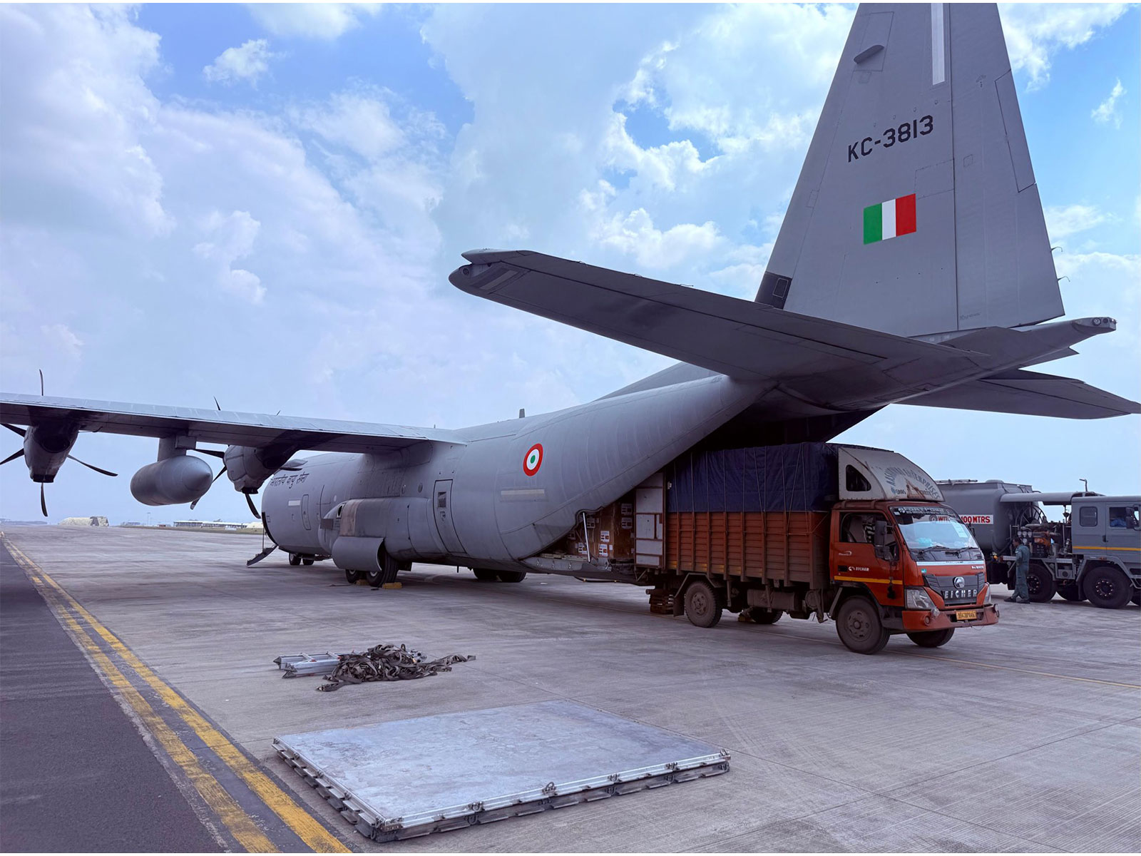 Indian Air Force aircraft C130J with about 3 tonnes of anti-tuberculosis medicines for Sri Lanka (Photo/X/@DrSJaishankar)