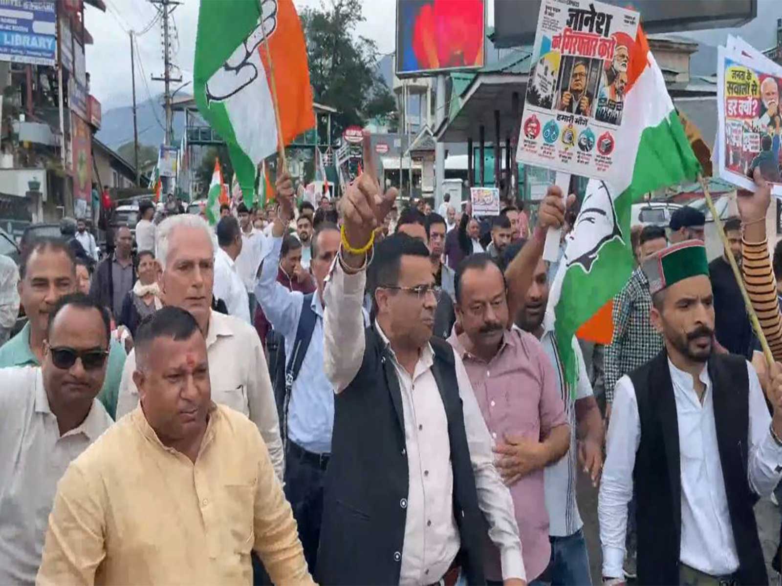 Himachal Pradesh Congress held statewide protests (Photo/ANI)