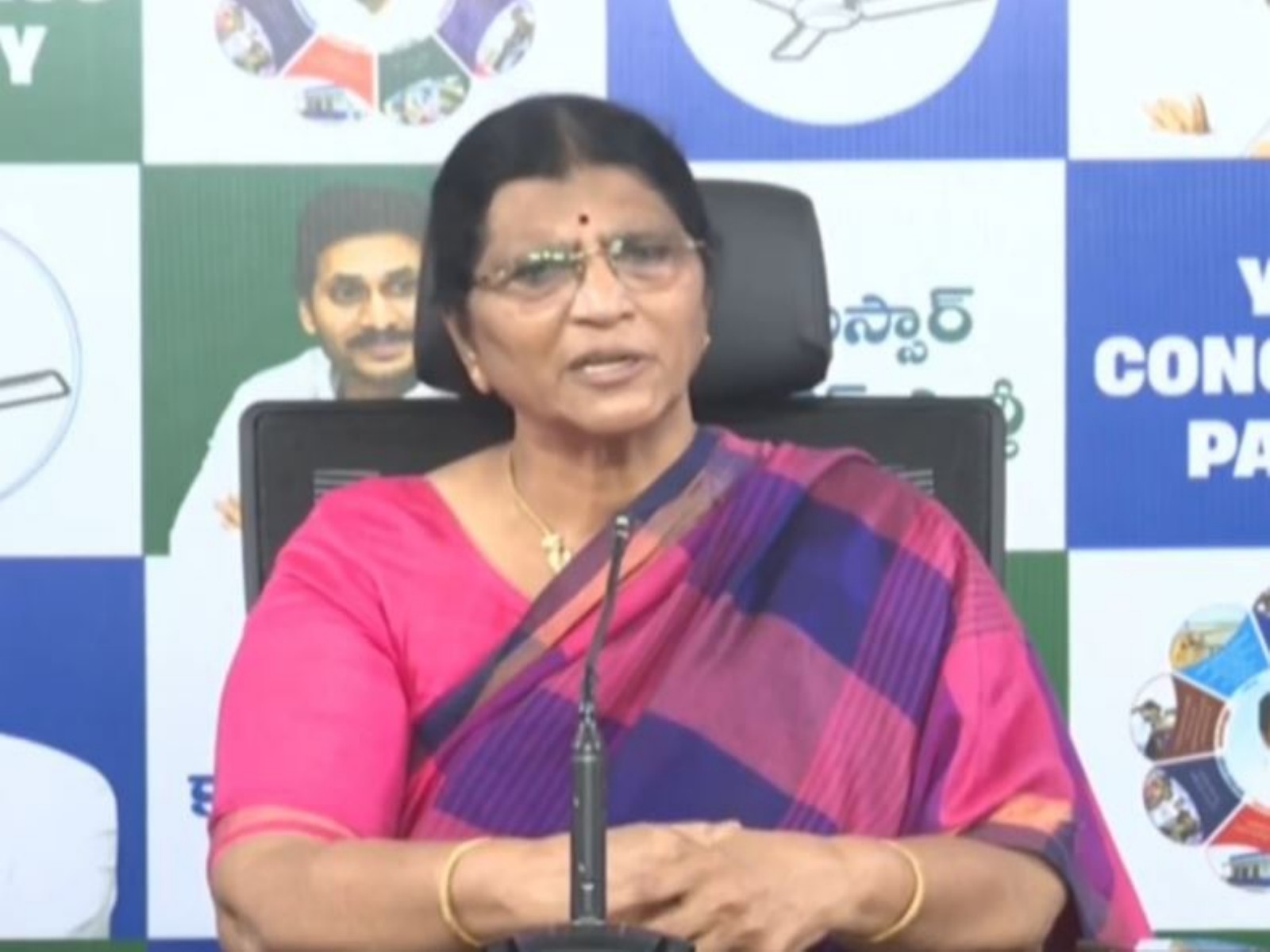 YSRCP State General Secretary Nandamuri Lakshmi Parvathi (Photo/ @YSRCParty)