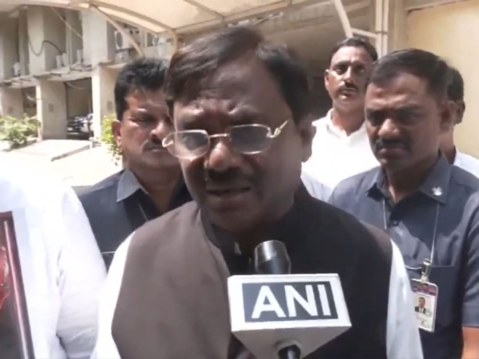 Telangana Minister Vivek Venkataswamy addresses the media in Hyderabad. (Photo: ANI)