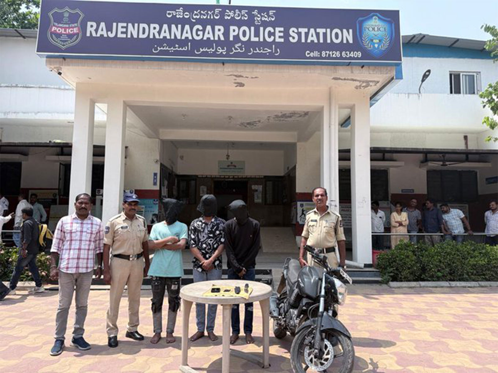 Telangana: Rajendranagar Police have arrested three accused in connection with a murder case (Photo/ ANI)