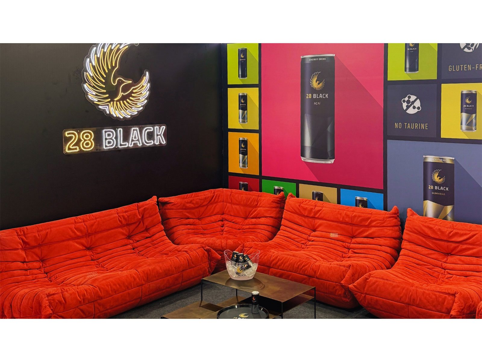 The 28 BLACK booth showcasing the brand at a leading food and beverage exhibition in India