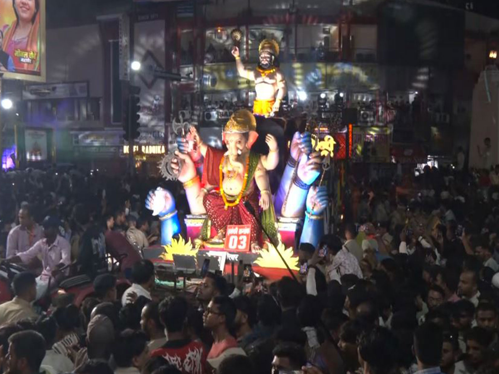 Immersion procession of Lord Ganesh idols (Image source: ANI)