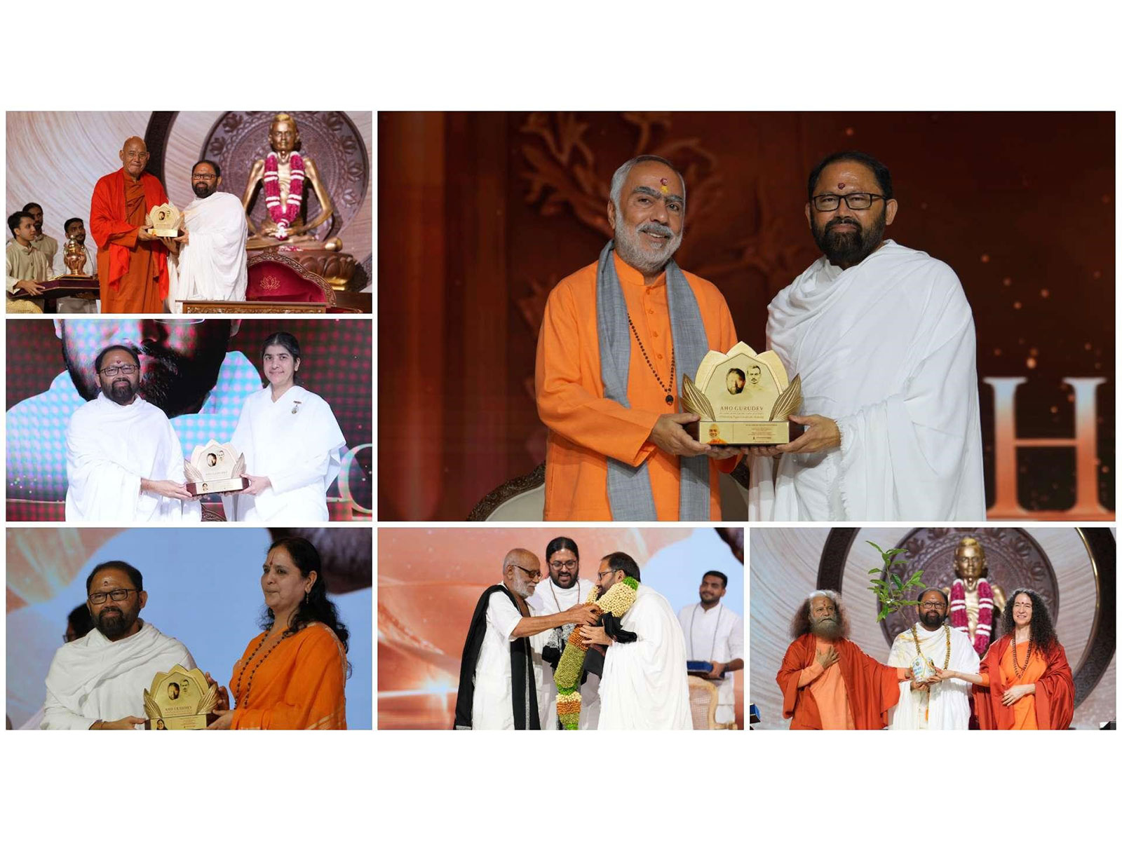 Seven spiritual leaders came to honour Gurudevshri Rakeshji, founder of Shrimad Rajchandra Mission Dharampur (Photo/ Rajchandra Mission)