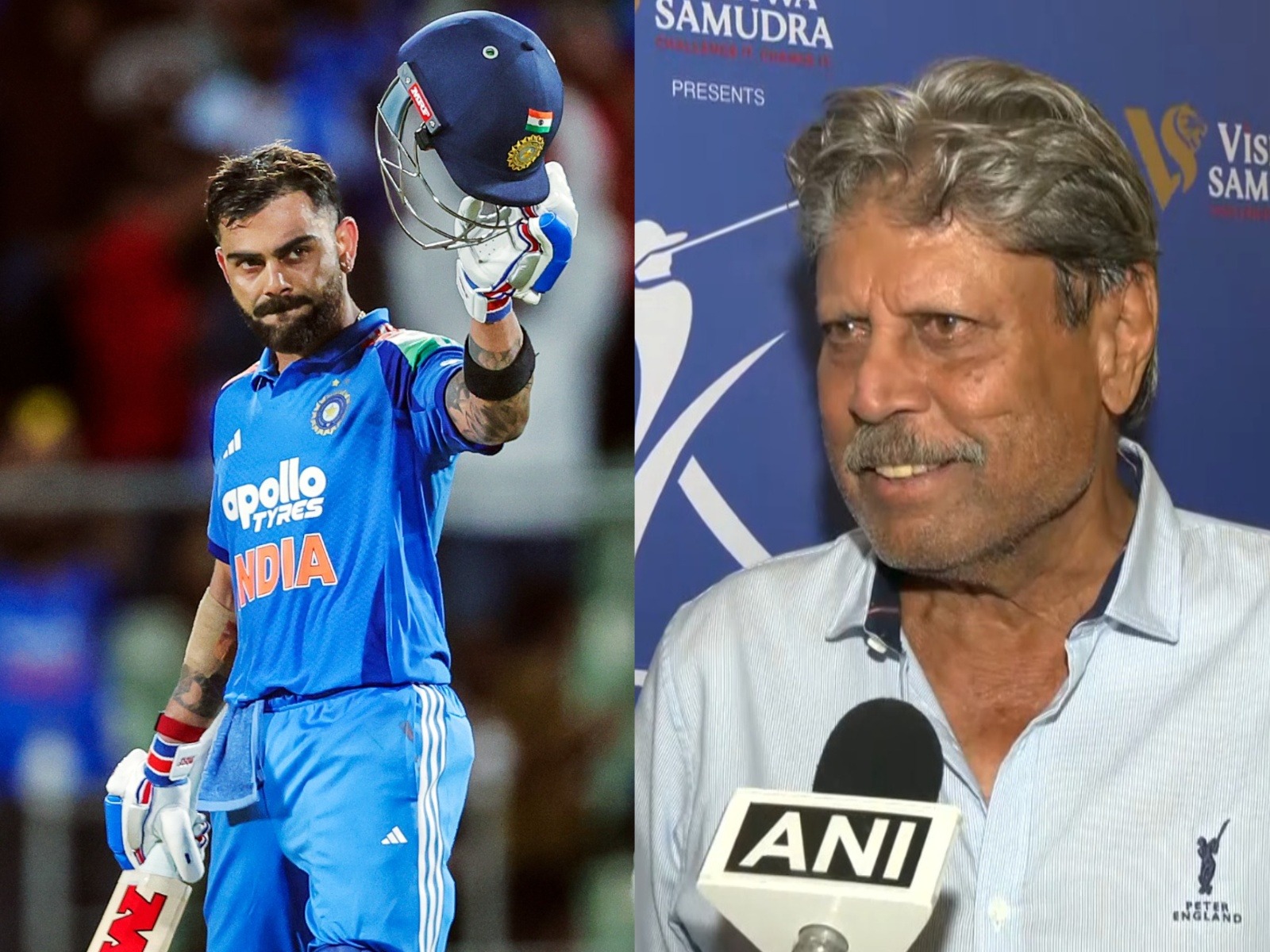 Virat Kohli (L) and Kapil Dev (R). (Photo/ANI)
