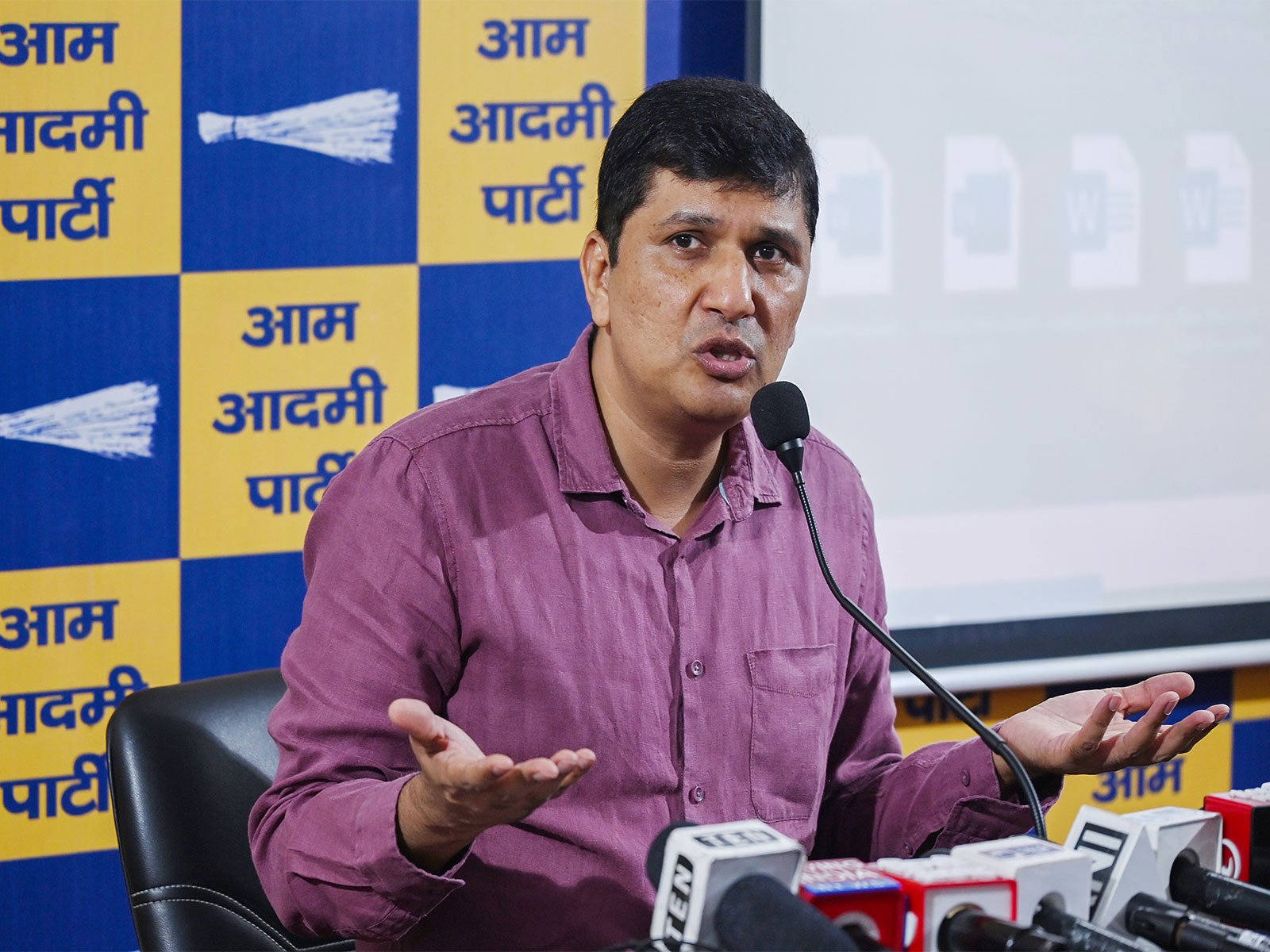 Aam Aadmi Party (AAP) Delhi President Saurabh Bhardwaj (File Photo/ANI)