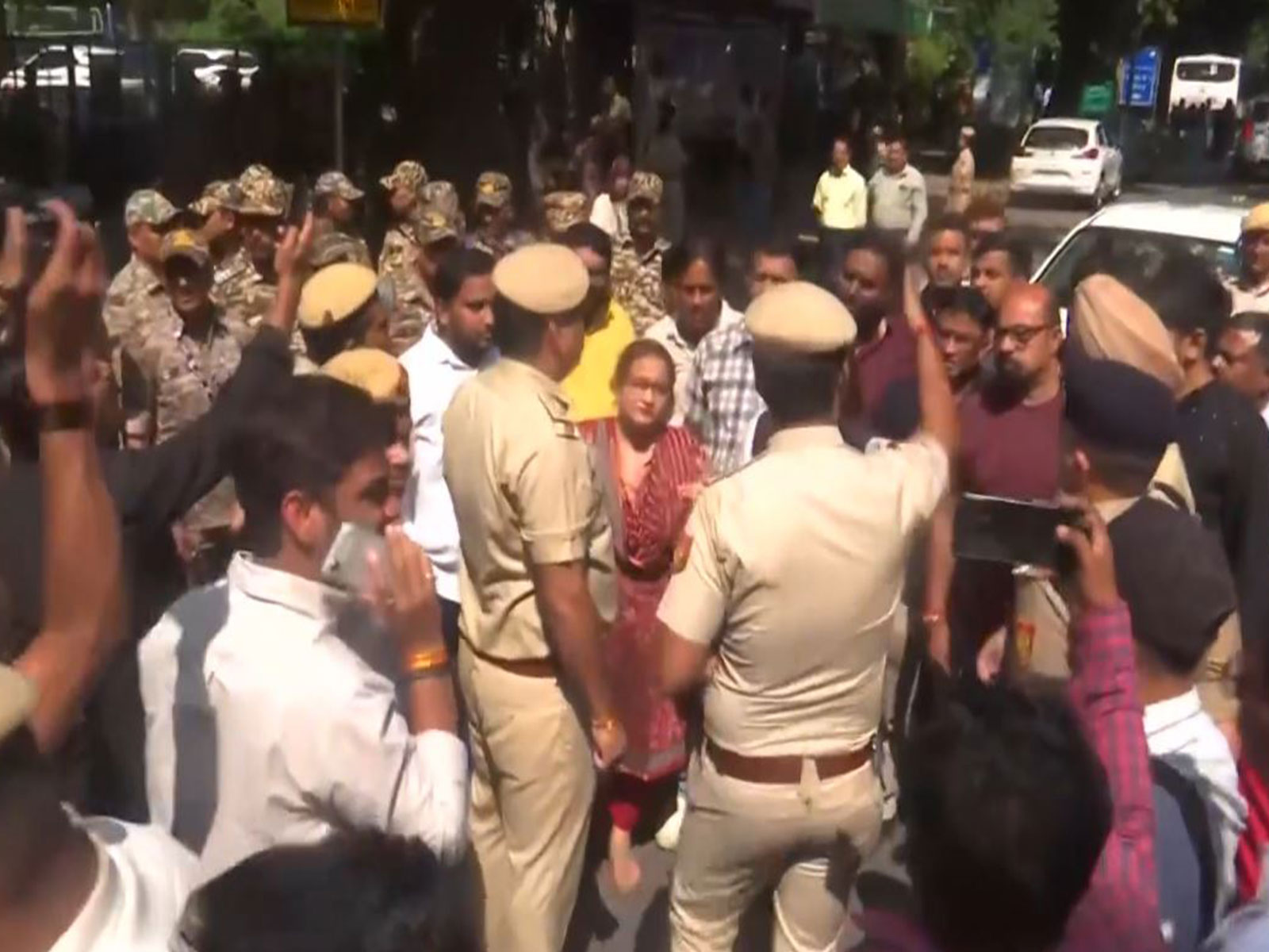 AAP workers detained by the police (Photo/ ANI)