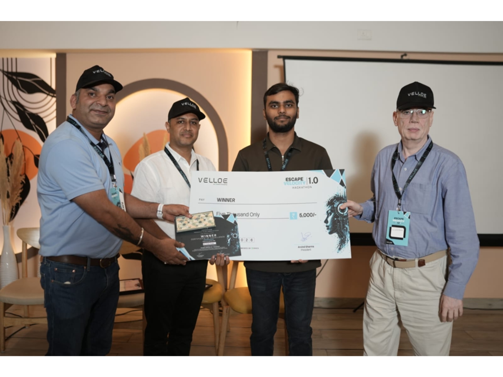 Approximately 450 registrations culminated in 10 finalists, with every finalist receiving an internship offer at VELLOE – An EVOCS Company