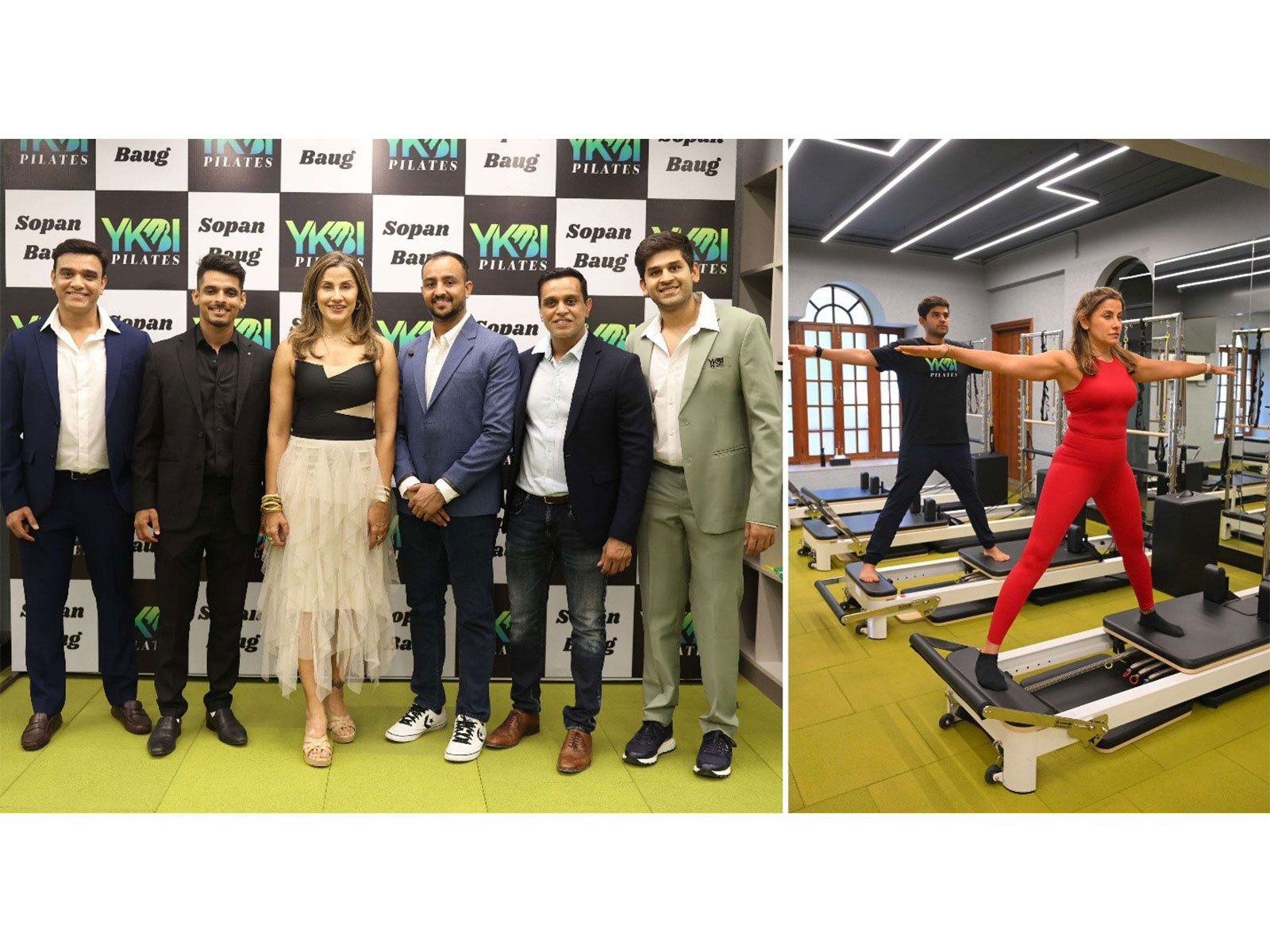 Yasmin Karachiwala and Zahaan Karachiwala along with Musclebar partners Zaheer Lokhandwala, Murtaza Nasir, Ajay Kumar and Abizer Lokhandwala at the launch of YKBI in Pune