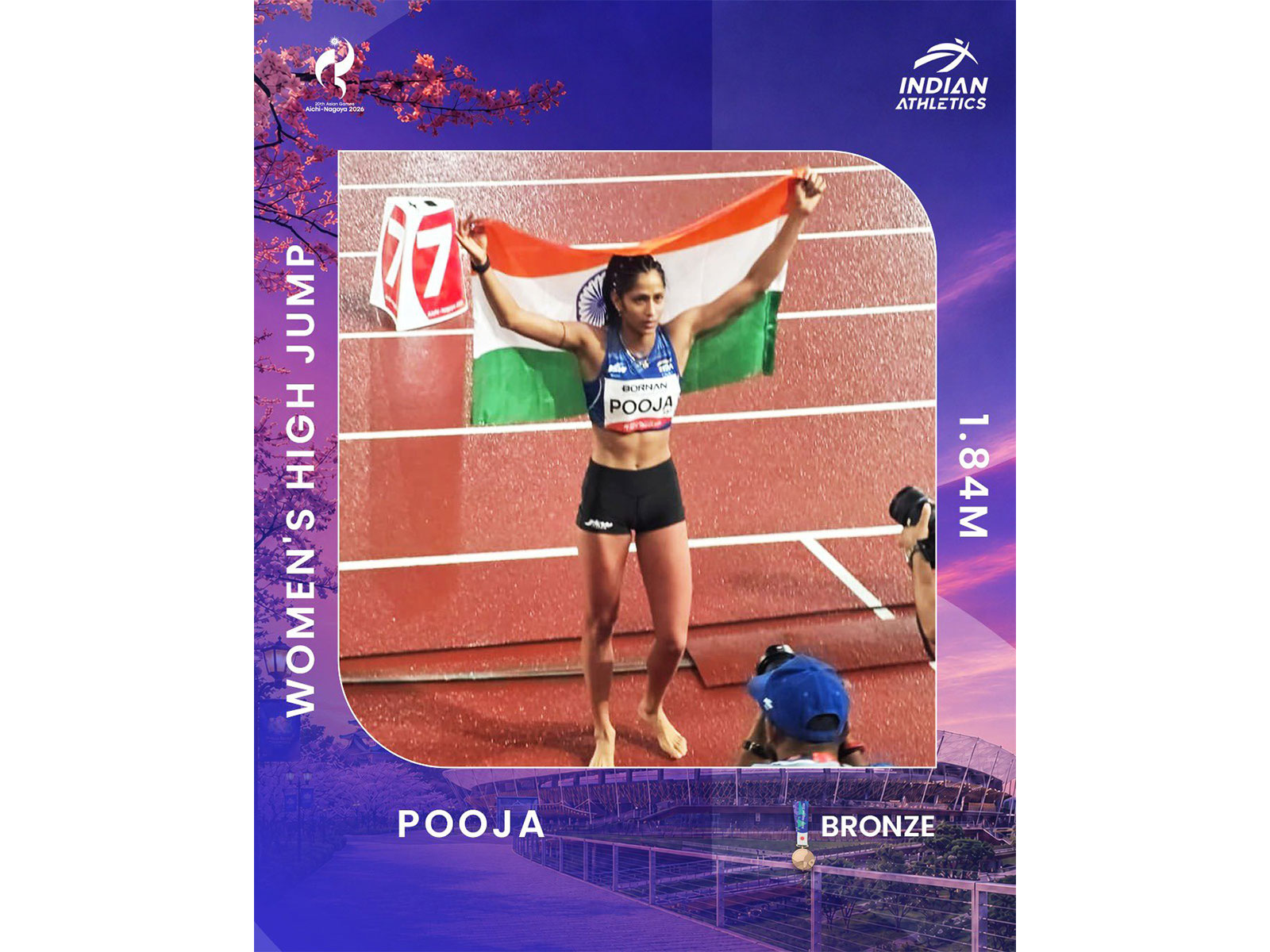 Indian athlete Pooja (Photo: X/ @afiindia)