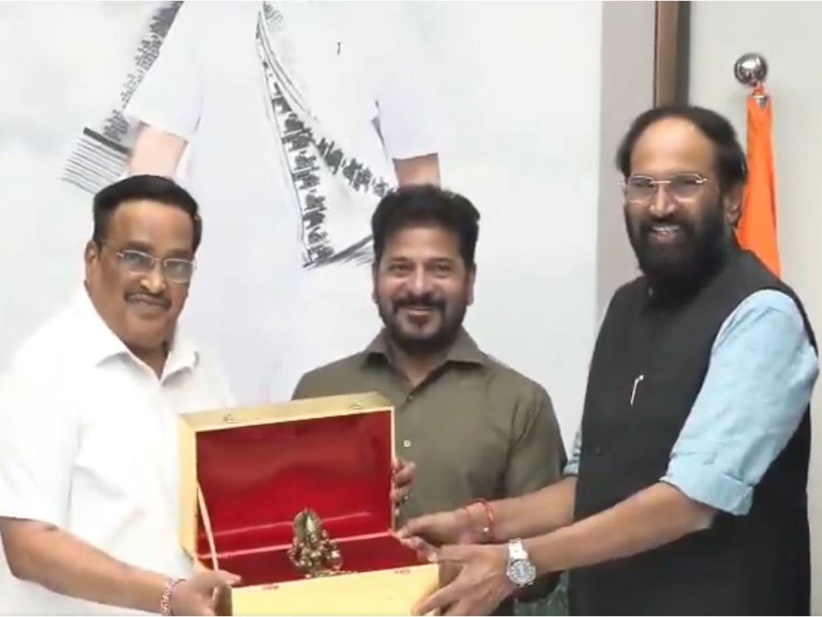 Revanth Reddy with CR Patil (Photo/ANI)