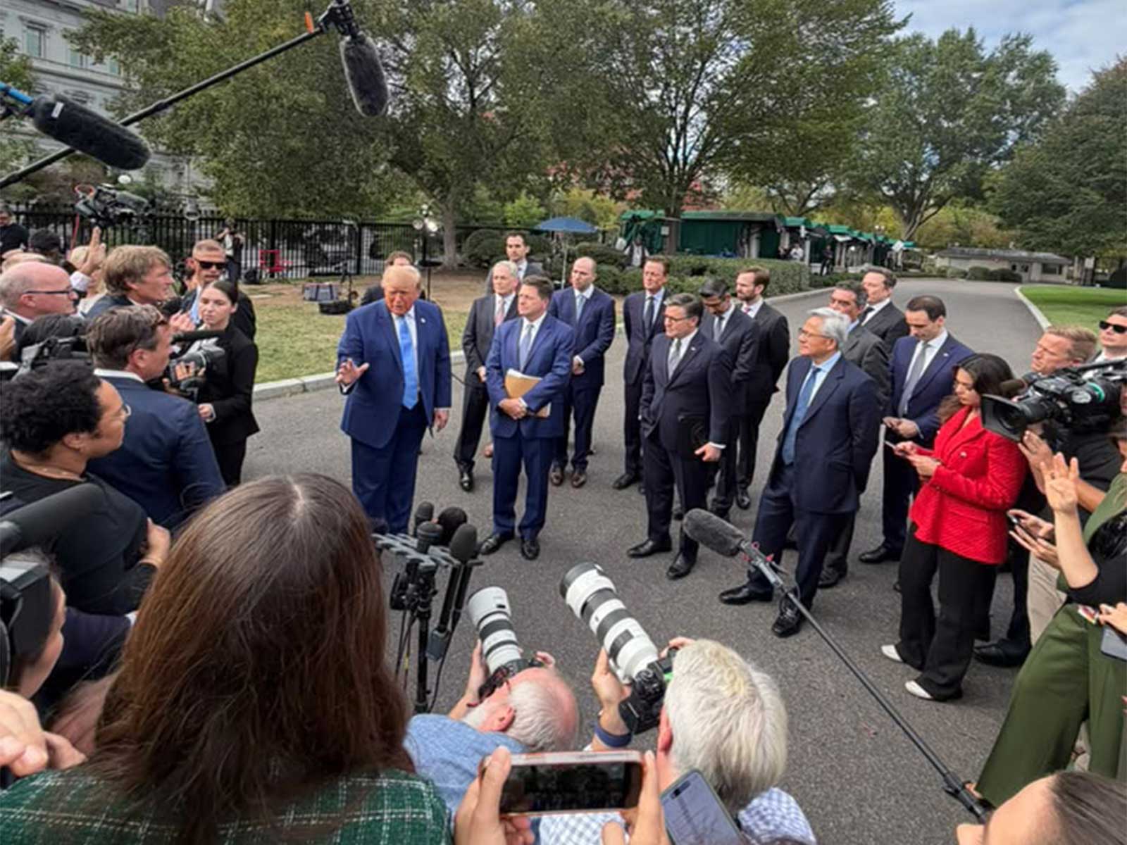 US President Donald Trump with Tech CEOs (Photo/ANI)