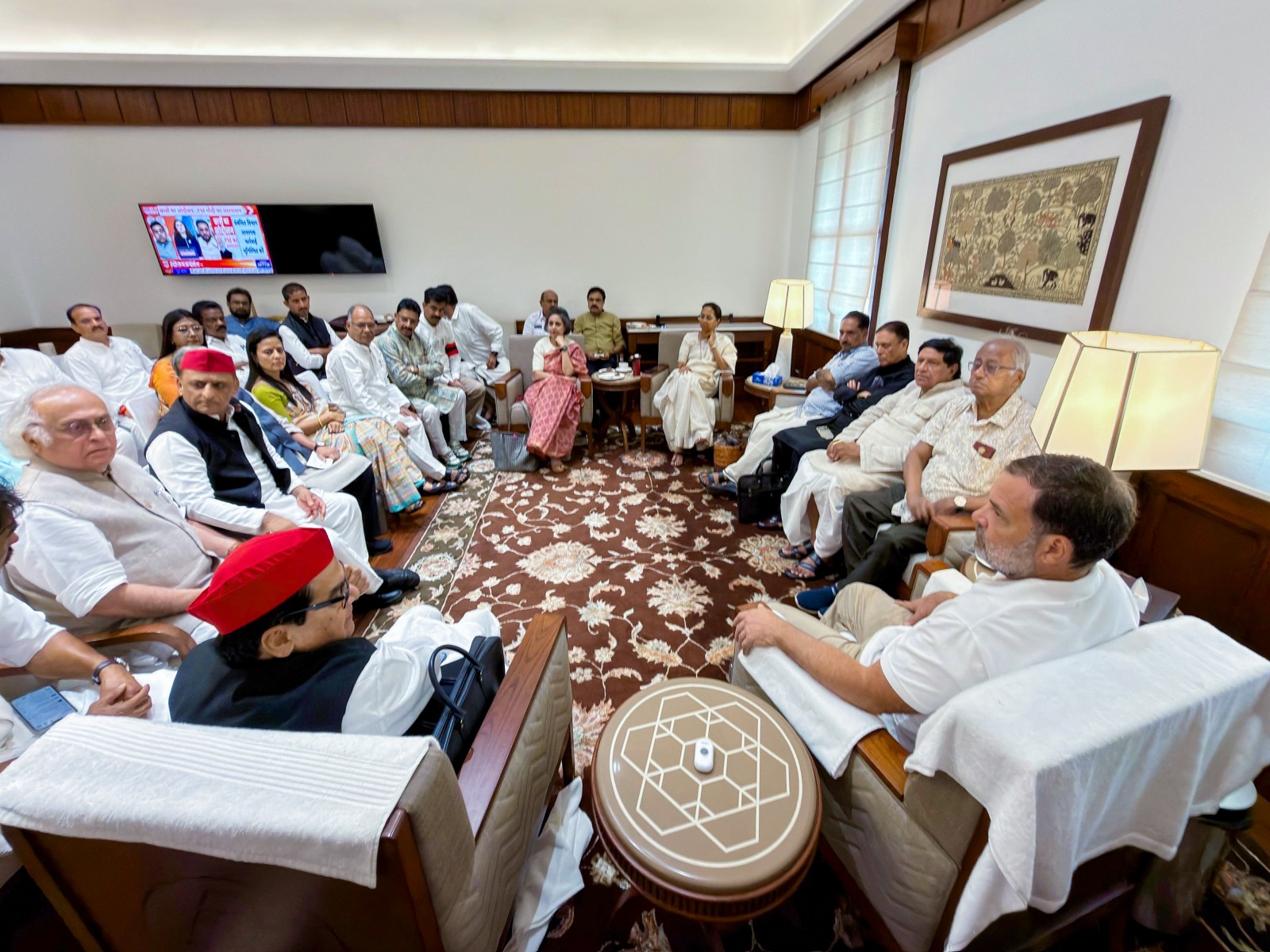 INDIA bloc leaders at an earlier meeting (File photo/ANI)