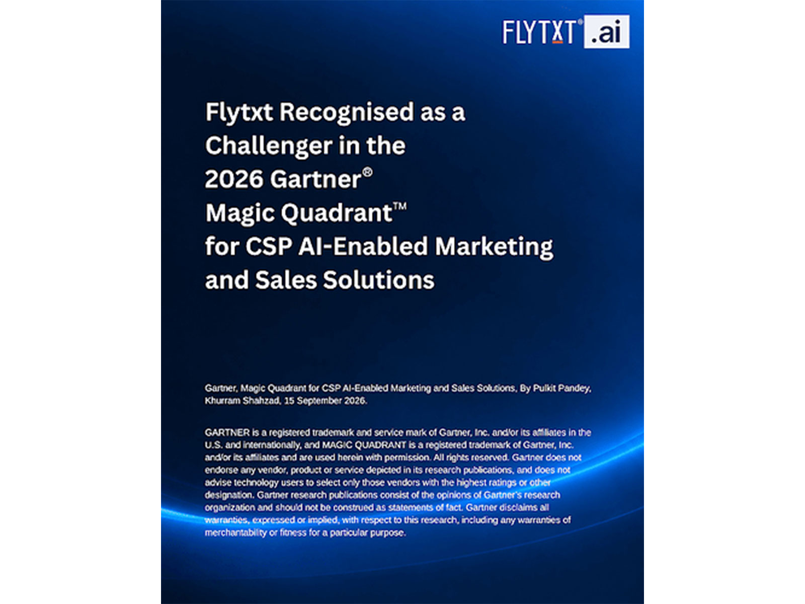 Flytxt in Gartner® Magic Quadrant™ CSP AI-enabled Sales & Marketing 2026