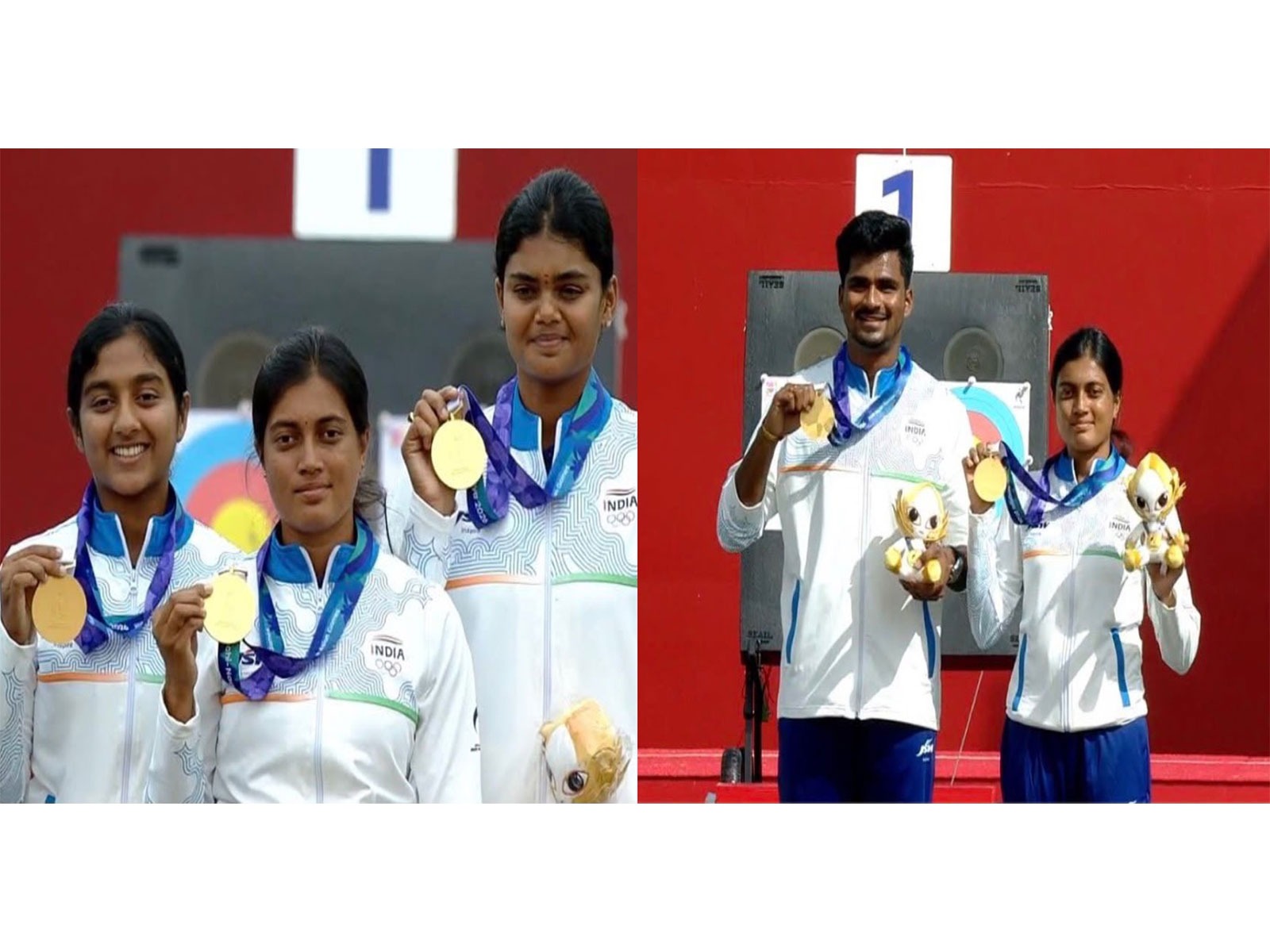 India clinch two gold medals in women's compound archery and compound mixed team events at Asian Games 2026 (Photo: X/@AshwiniVaishnaw)
