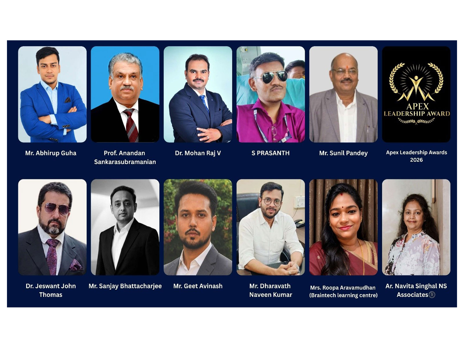 Apex Leadership Awards 2026 Honors Distinguished Professionals Across Diverse Fields