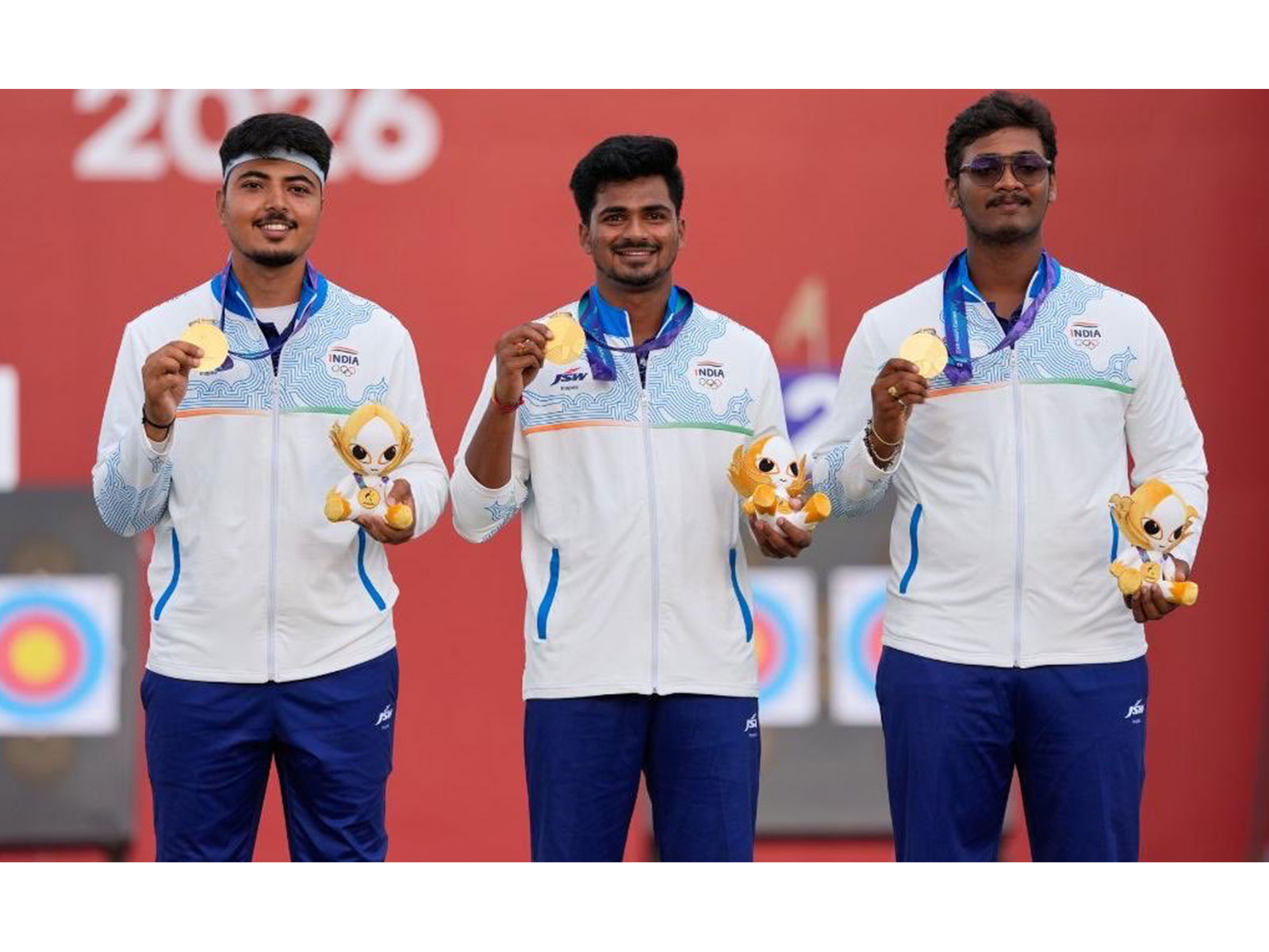 Kushal Dalal, Sahil Jadhav and Ganesh Mani Ratnam Thirumuru. (Photo:X/@ysjagan)