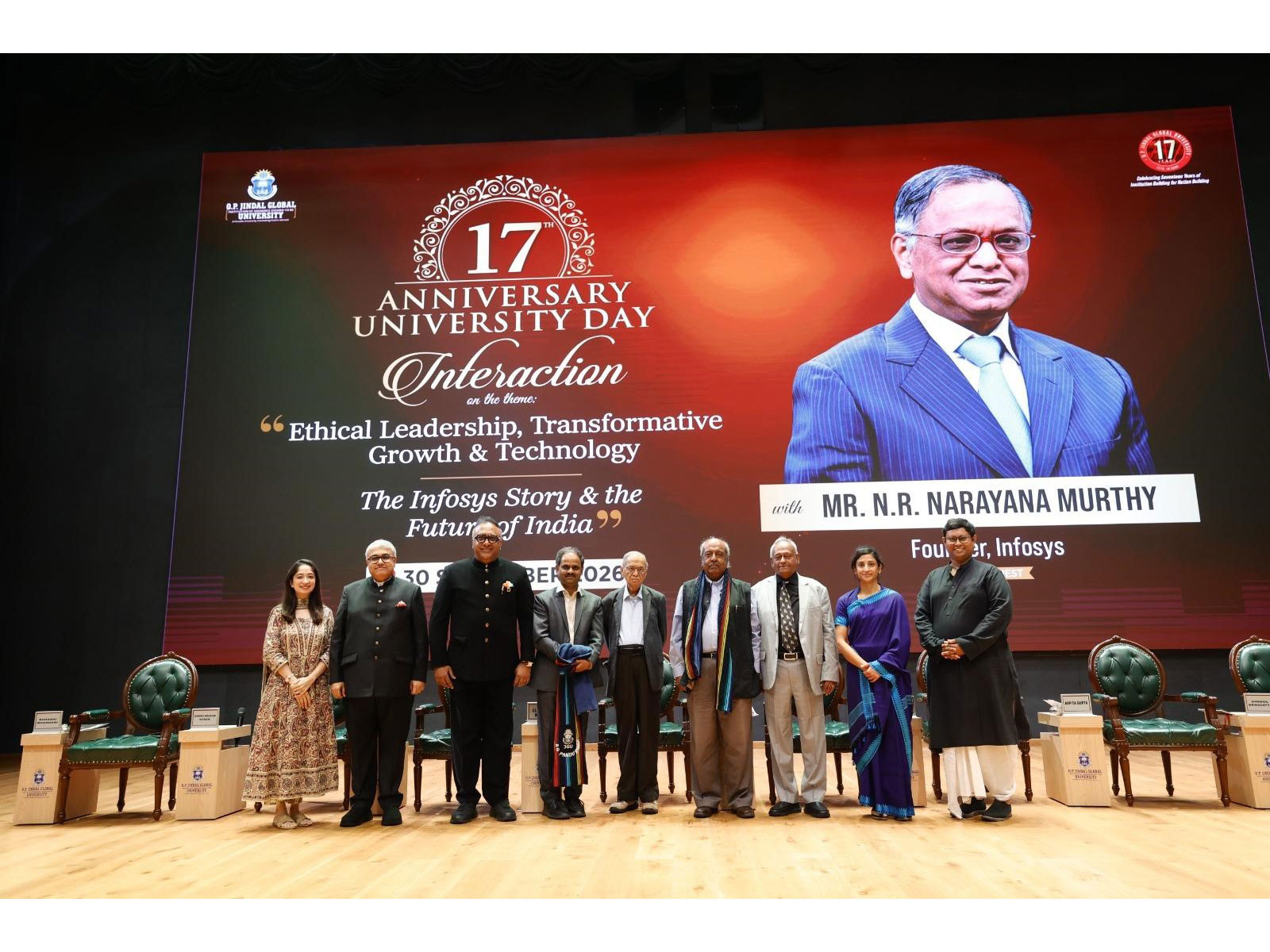 Ideas and Enterprise Can Create Jobs in India to Make it a Developed Country: Infosys Founder N.R. Narayana Murthy at JGU’s 17th University Day