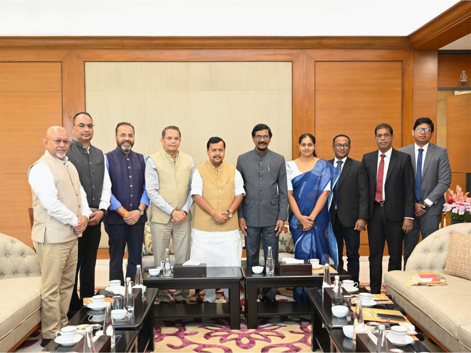 BJP national president Nitin Nabin meets Sri Lanka’s Janatha Vimukthi Peramuna delegation in Delhi (Photo/ANI)