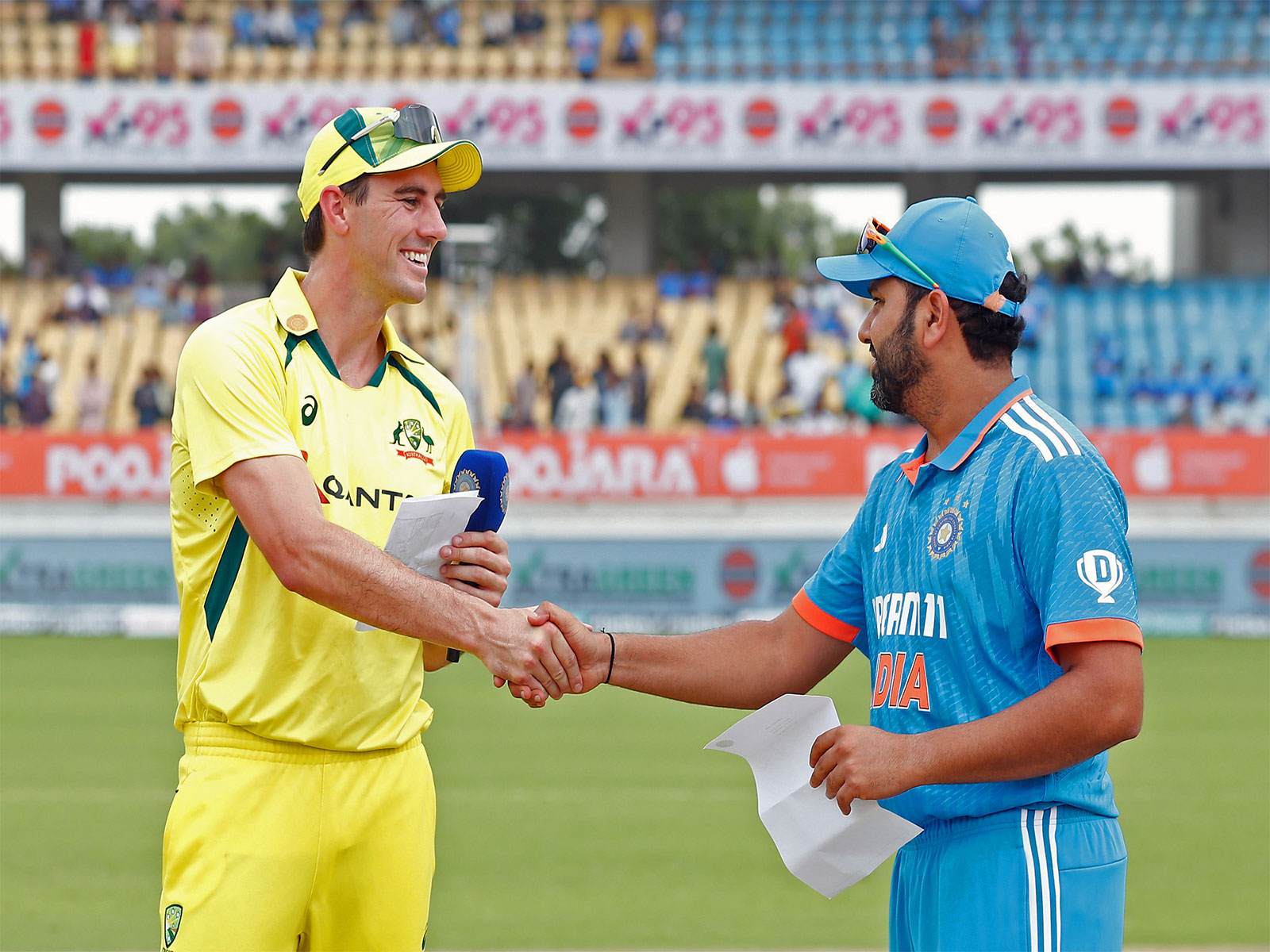 Australia captain Pat Cummins and former India captain Rohit Sharma (File photo: ANI)