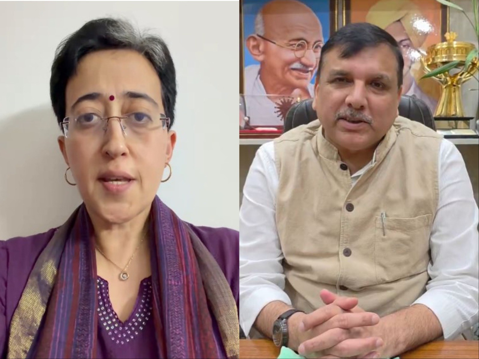 AAP's Atishi and Sanjay Singh (Photo/ANI)