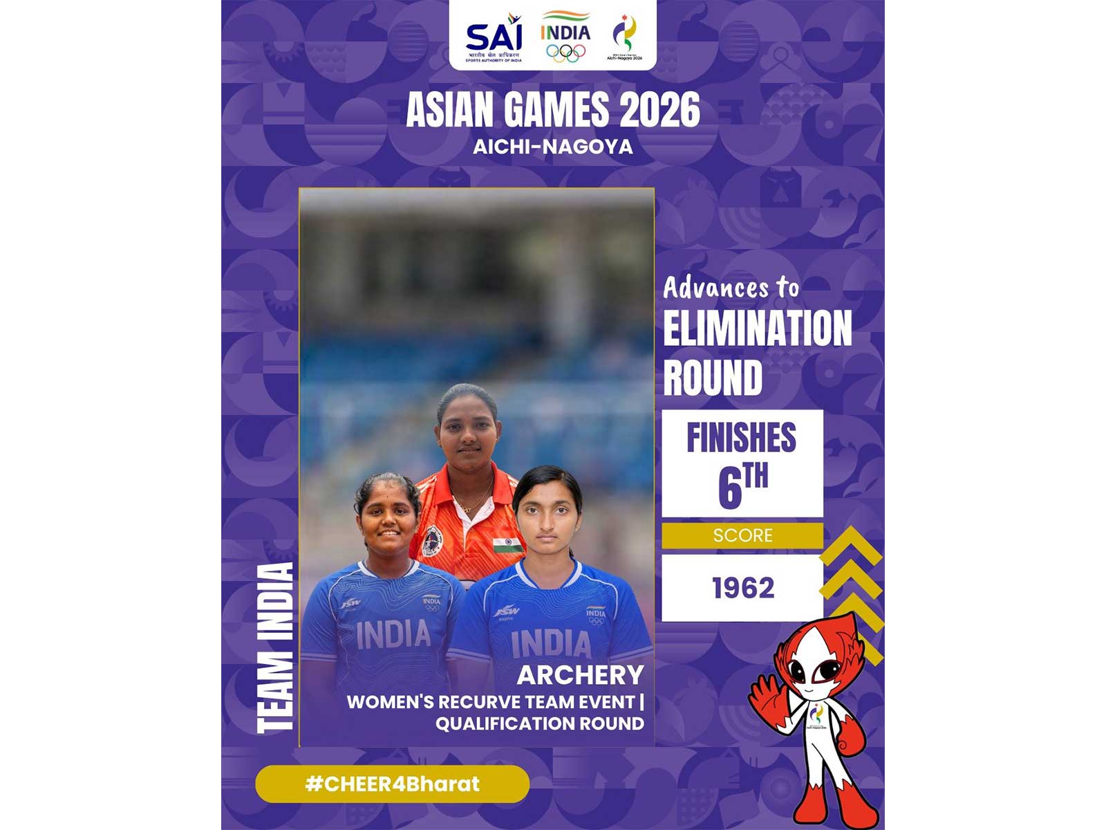 India women's recurve team. (Photo: X/ @Media_SAI)
