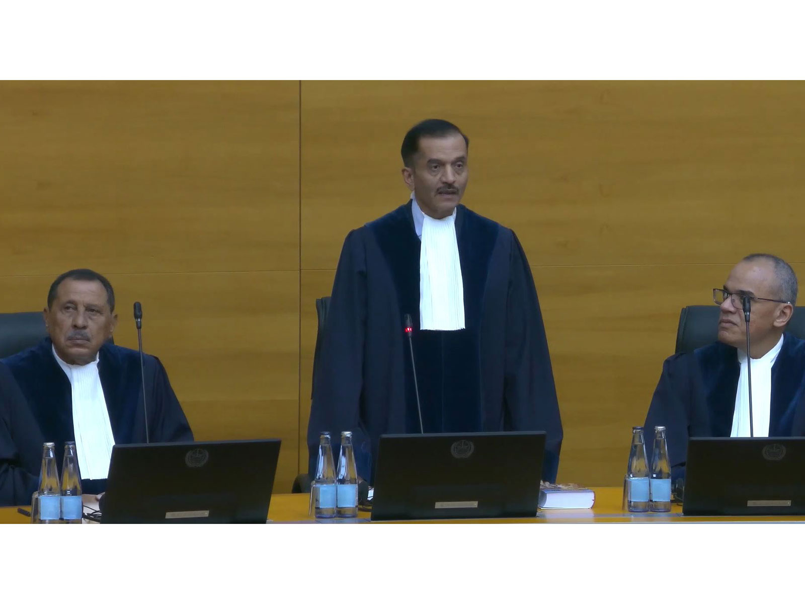 Bimal Patel takes the oath of office as a judge of the International Tribunal for the Law of the Sea (ITLOS) in Hamburg. (Photo: X/@IndiaUNNewYork)