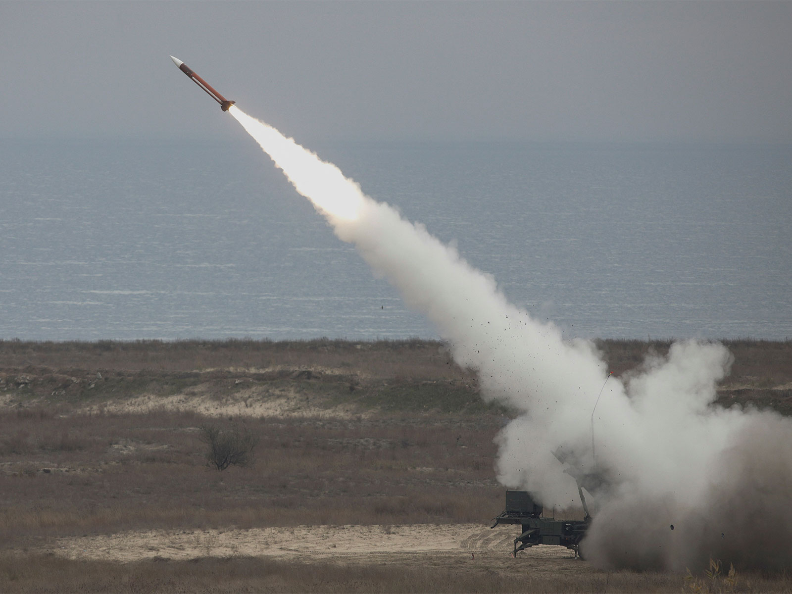 Patriot missile is fired during PATRIOT SPARK 23 exercise at the Black Sea training range in Capu Midia, Constanta, Romania. (File Photo/Reuters)