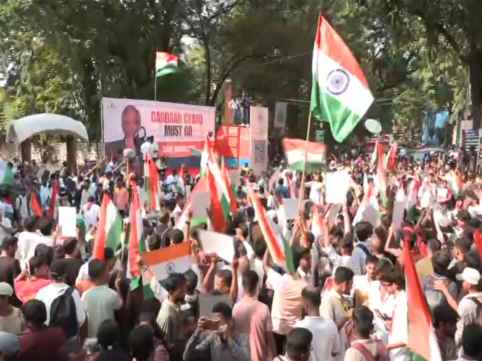Visual from protest in Mumbai (Photo/ANI)