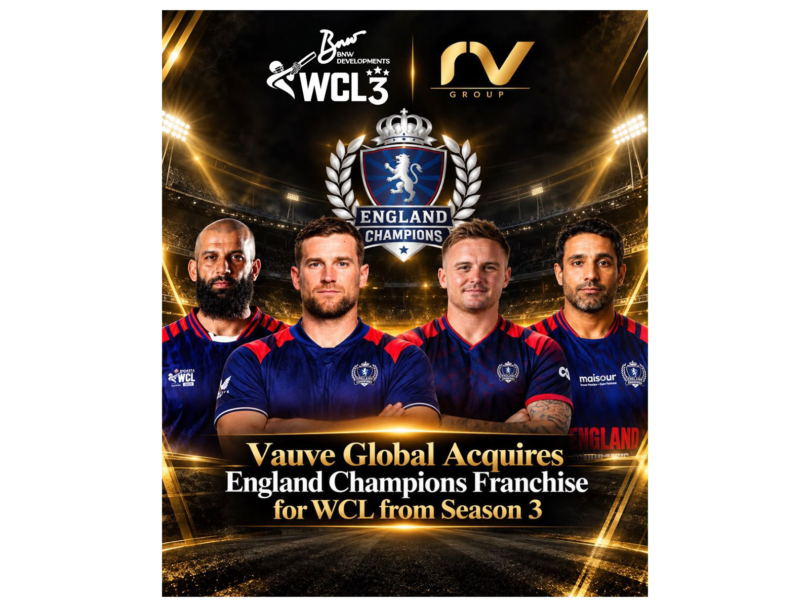 Moeen Ali, Jason Roy, David Malan to play for England Champions. (Photo/WCL)