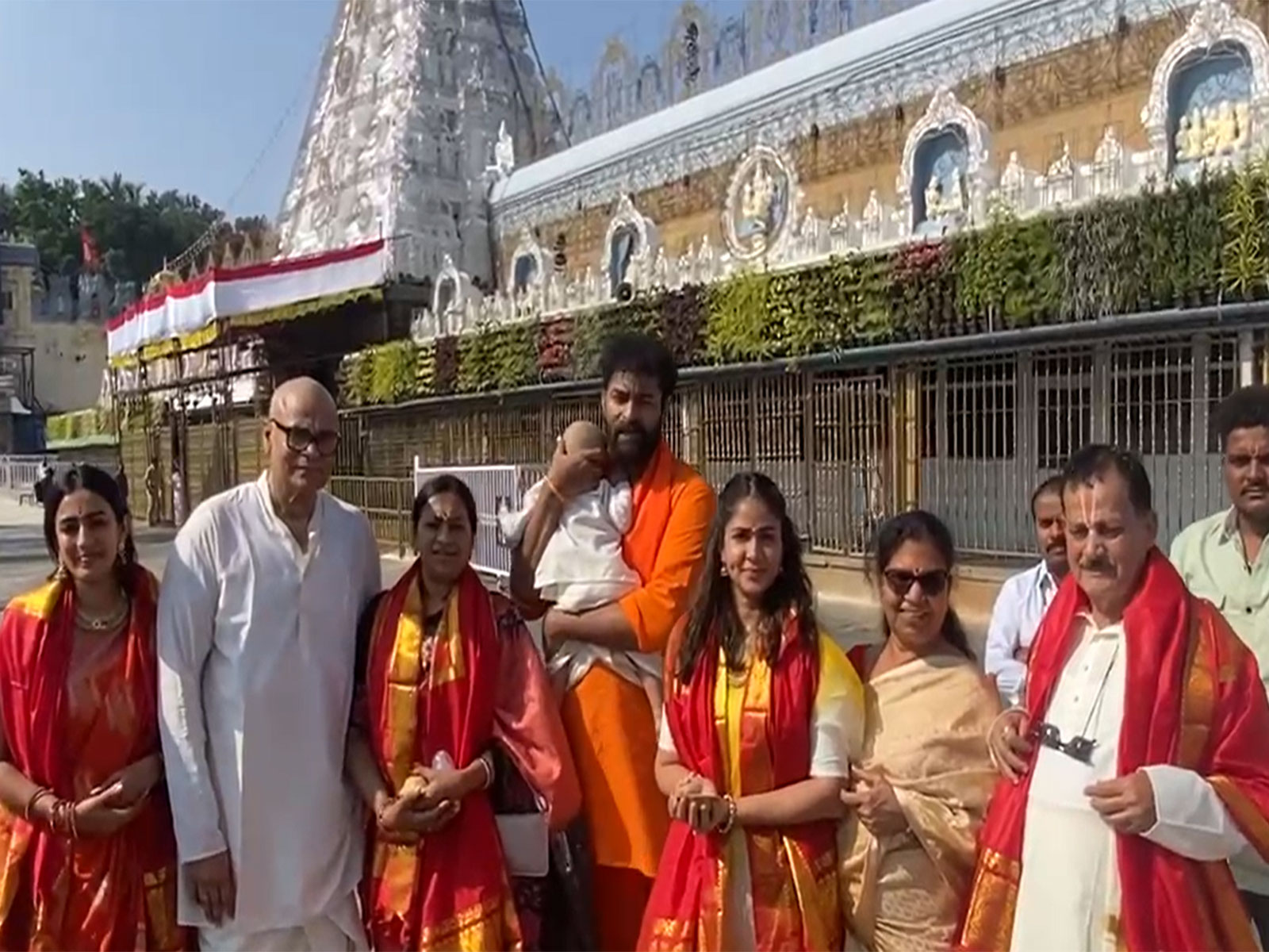 Varun Tej with his family at Tirumala temple (Photo/ANI)