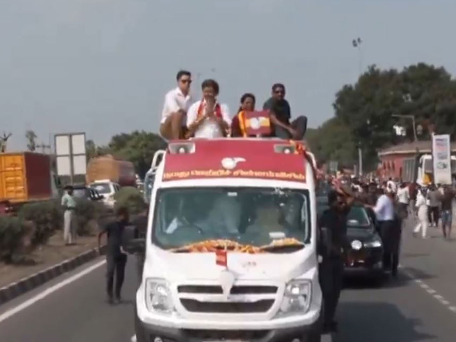 Tamil Nadu CM Vijay during roadshow (Photo/TVK)