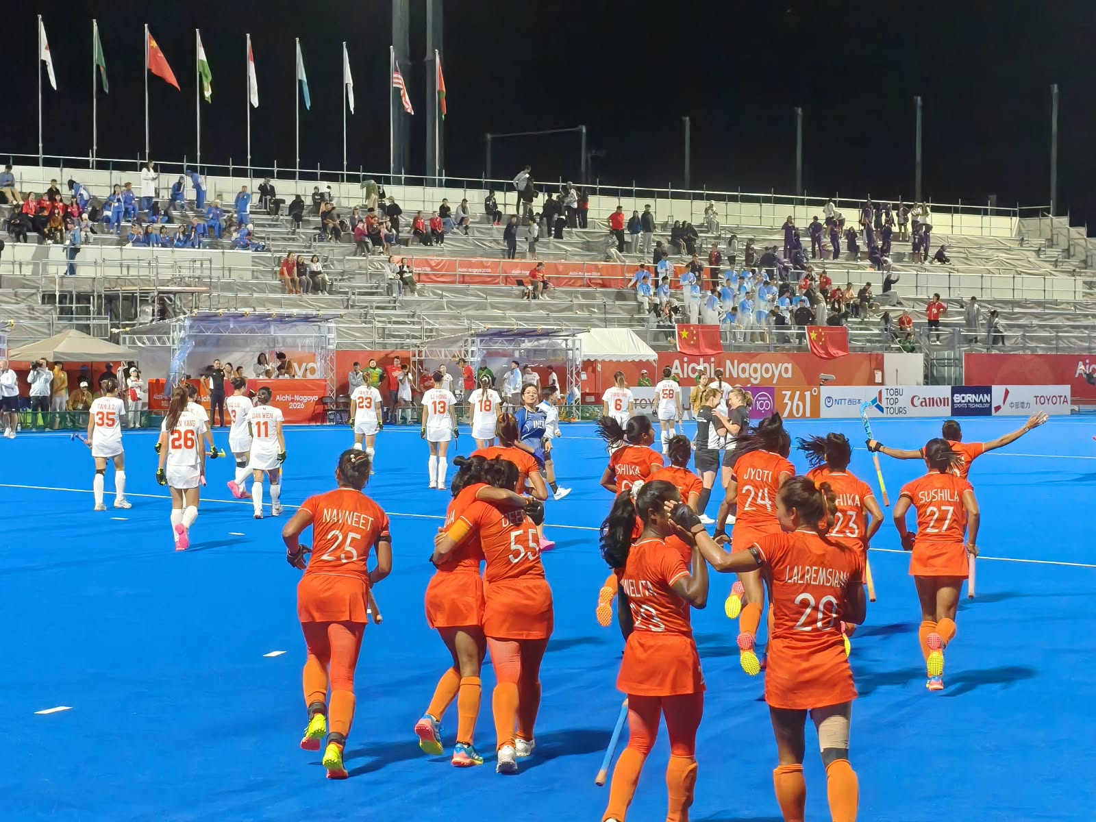 Indian women's hockey team celebrating. (Photo: ANI)