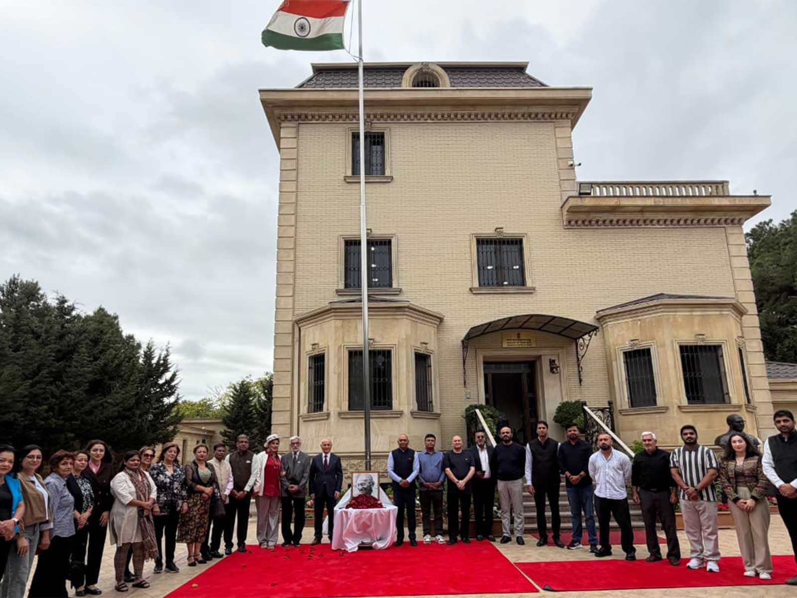 Indian Embassy in Azerbaijan commemorates the birth anniversary of Mahatma Gandhi (Photo/X/@indembassybaku)