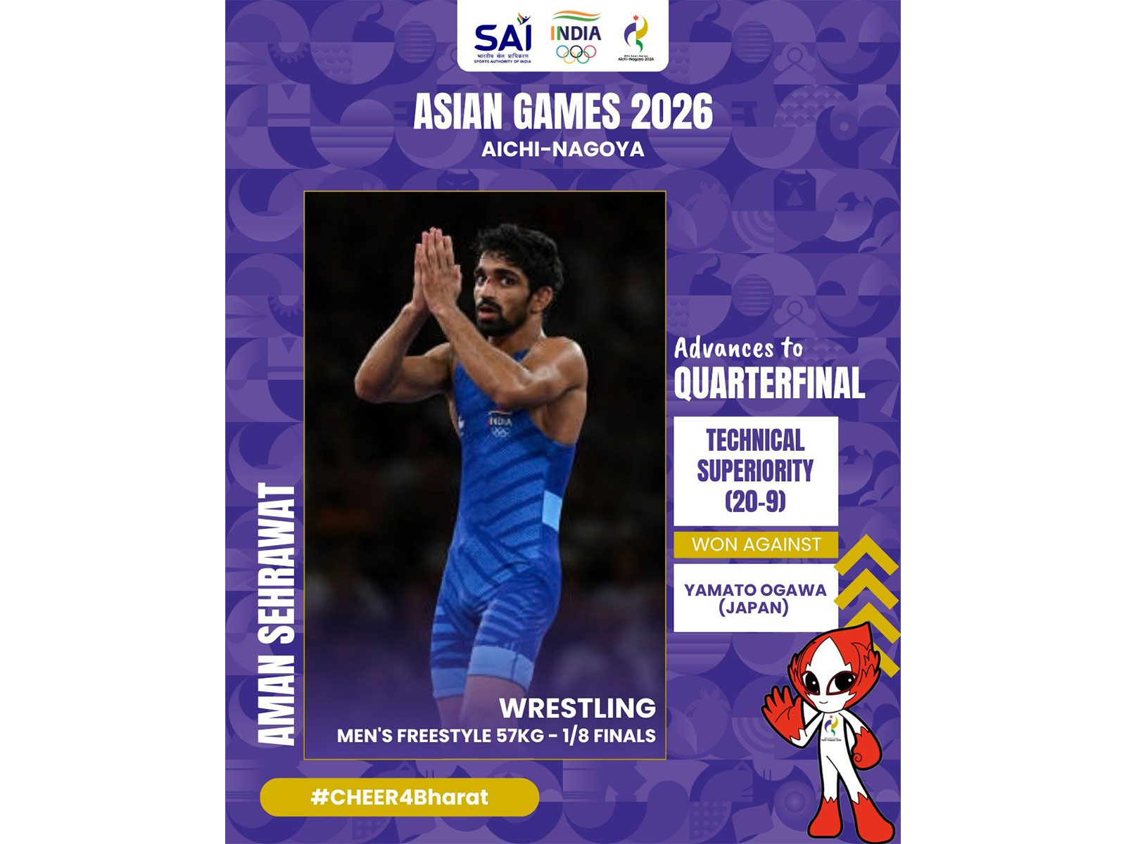 Indian wrestler Aman Sehrawat. (Photo: X/ @Media_SAI)