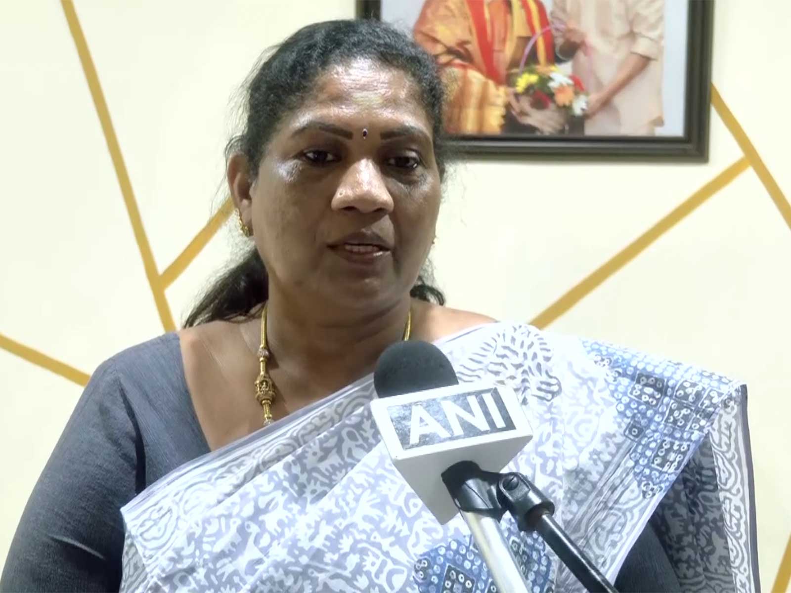  Tamilaga Vettri Kazhagam (TVK) Dharapuram candidate V Sathyabama (Photo/ANI)