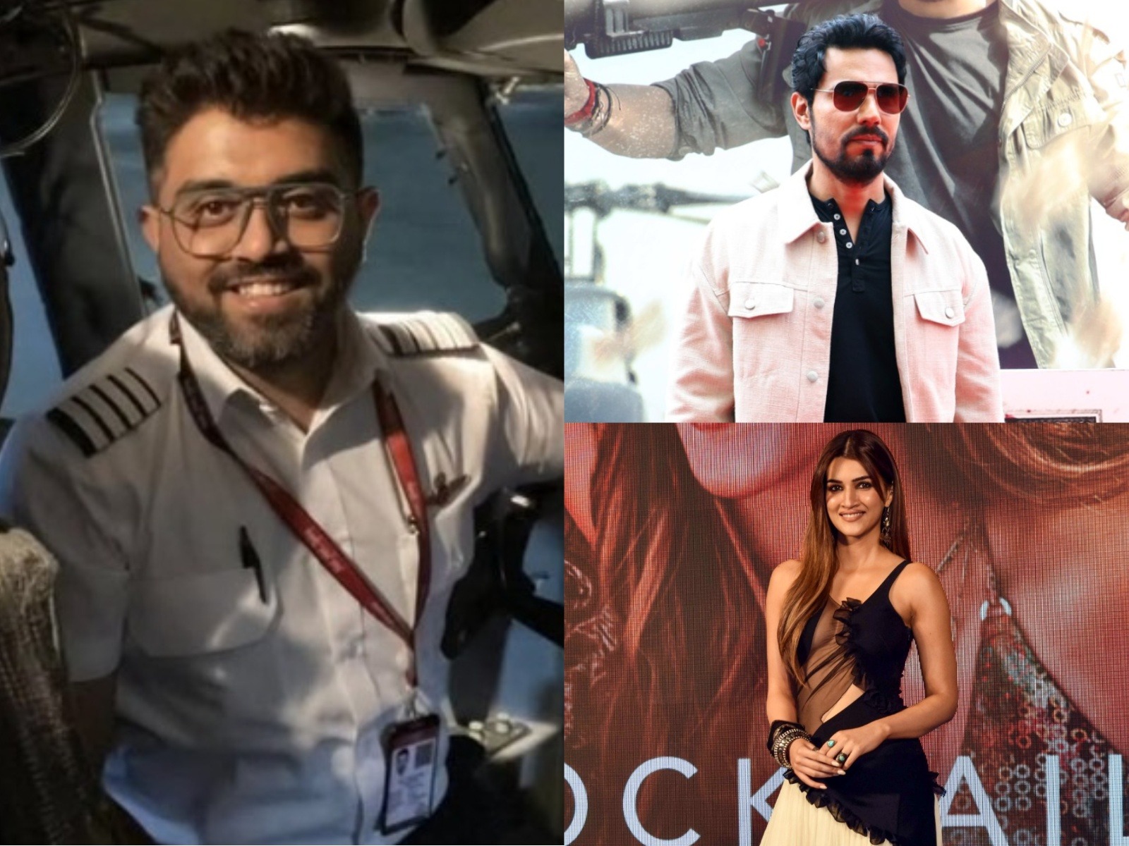 Captain Smit Machchhar (Photo: @indemtel), Randeep Hooda and Kriti Sanon (Photo/ANI)