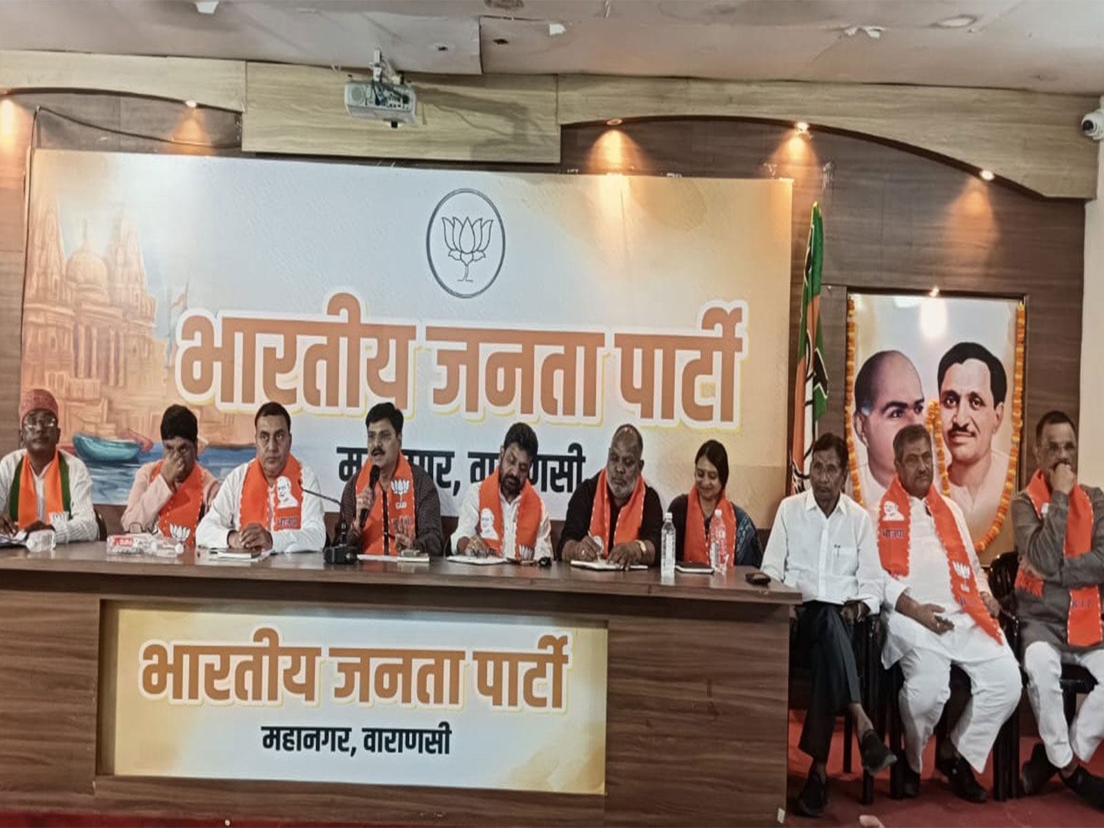 Management meeting with BJP leaders ahead of Seva Sankalp Abhiyan Bike Yatra conclusion (Photo/Source BJP Media Varanasi)