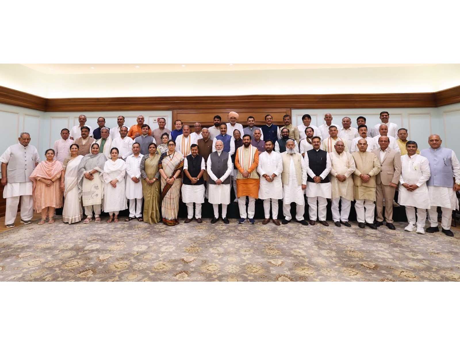 PM Modi with Haryana CM and MLAs (Photo/@narendramodi/X)